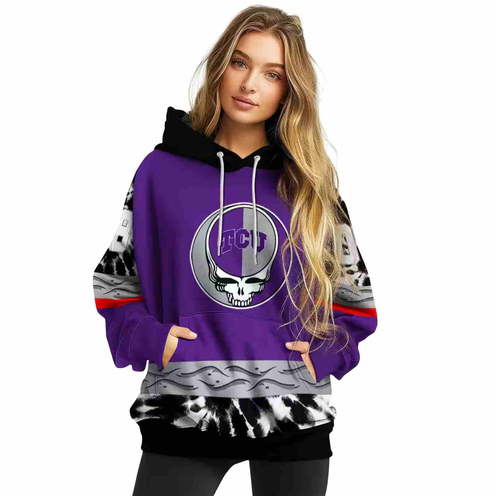 customized tcu horned frogs grateful vibes purple hoodie high quality