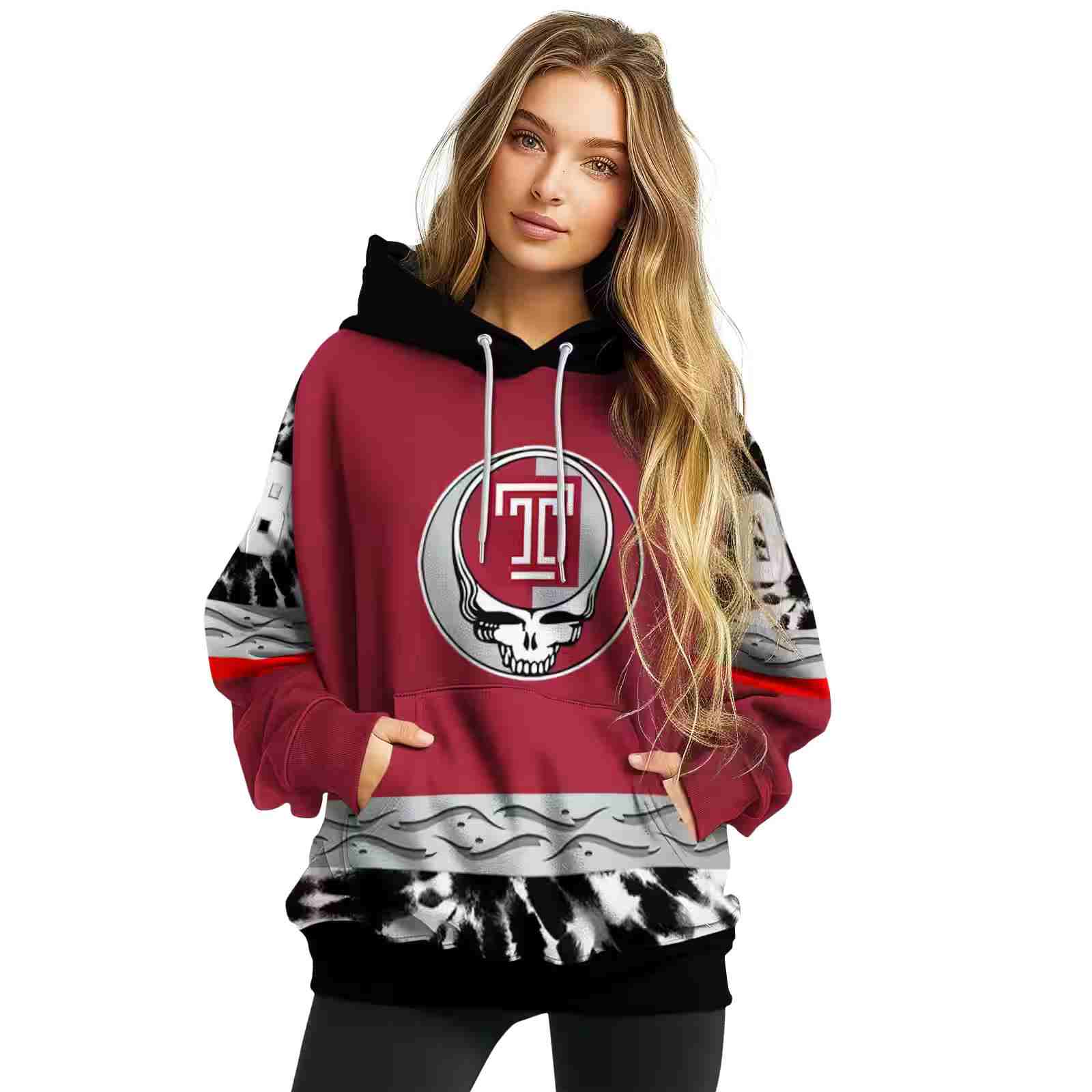 customized temple owls grateful vibes red hoodie high quality