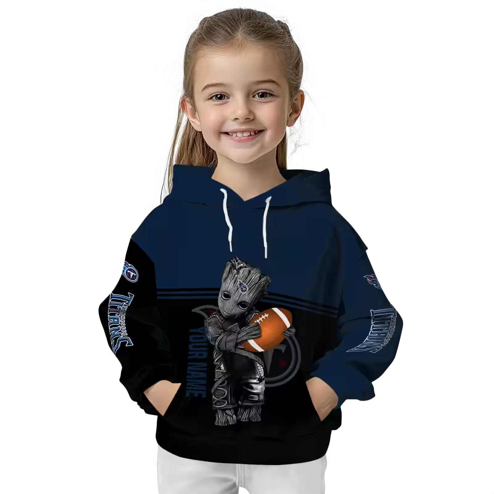 customized tennessee titans baby groot navy black hoodie top rated