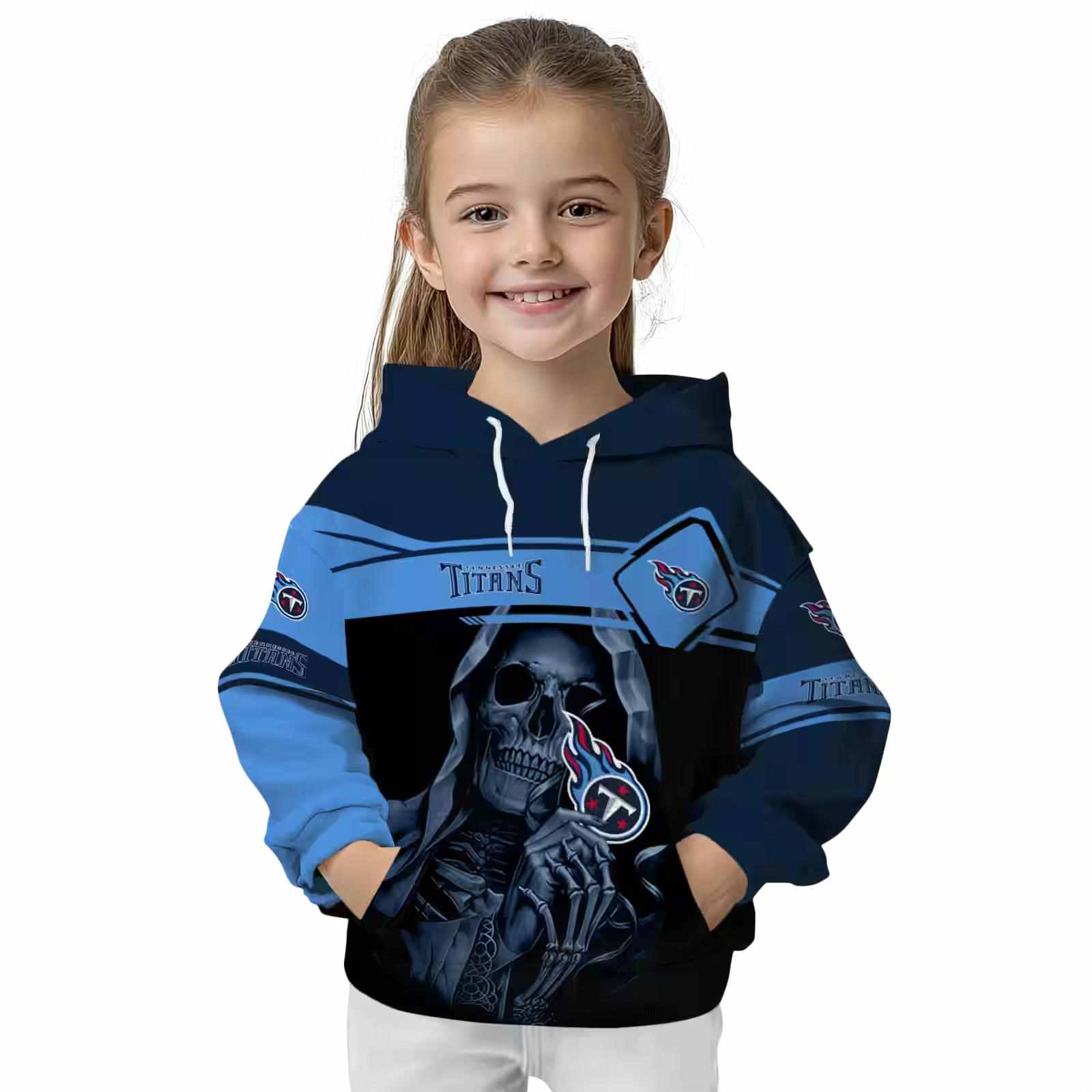 customized tennessee titans grim reaper navy black hoodie top rated