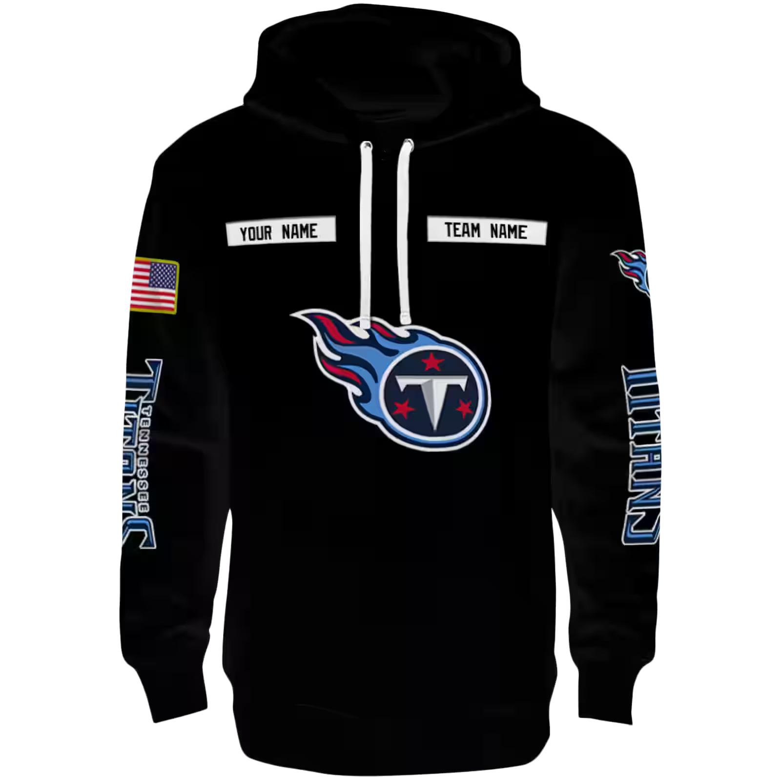 Customized Tennessee Titans Punisher Skull Black Hoodie