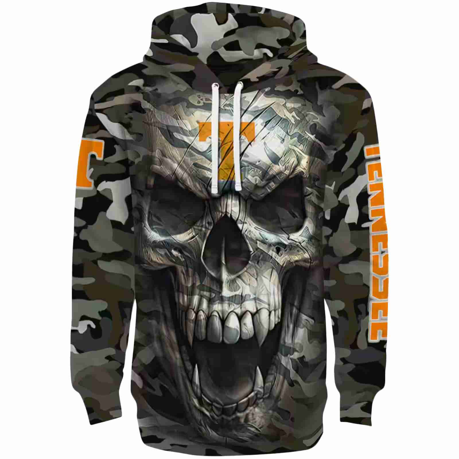 Customized Tennessee Volunteers Camo Skull Hoodie