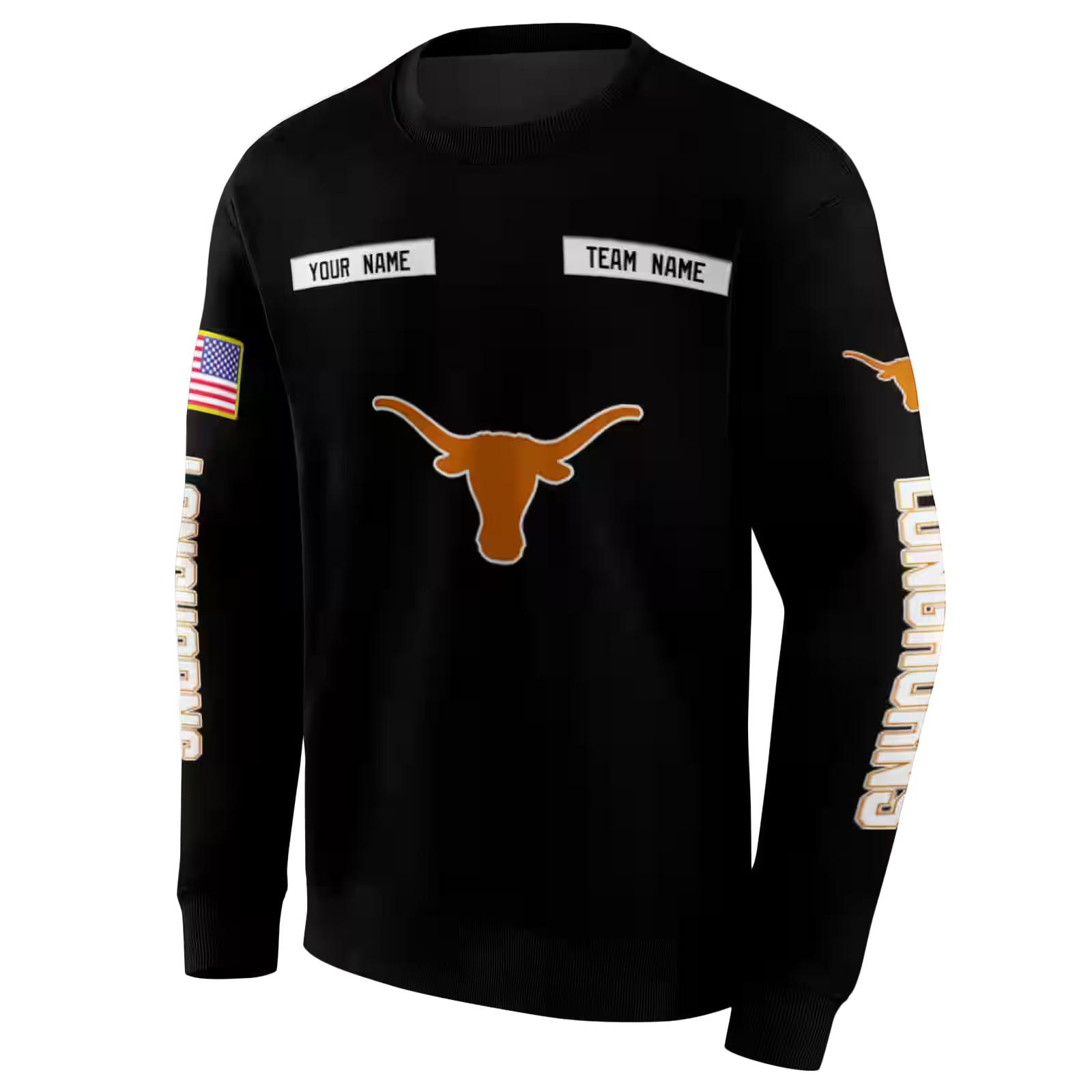 customized texas longhorns punisher skull black hoodie new arrival