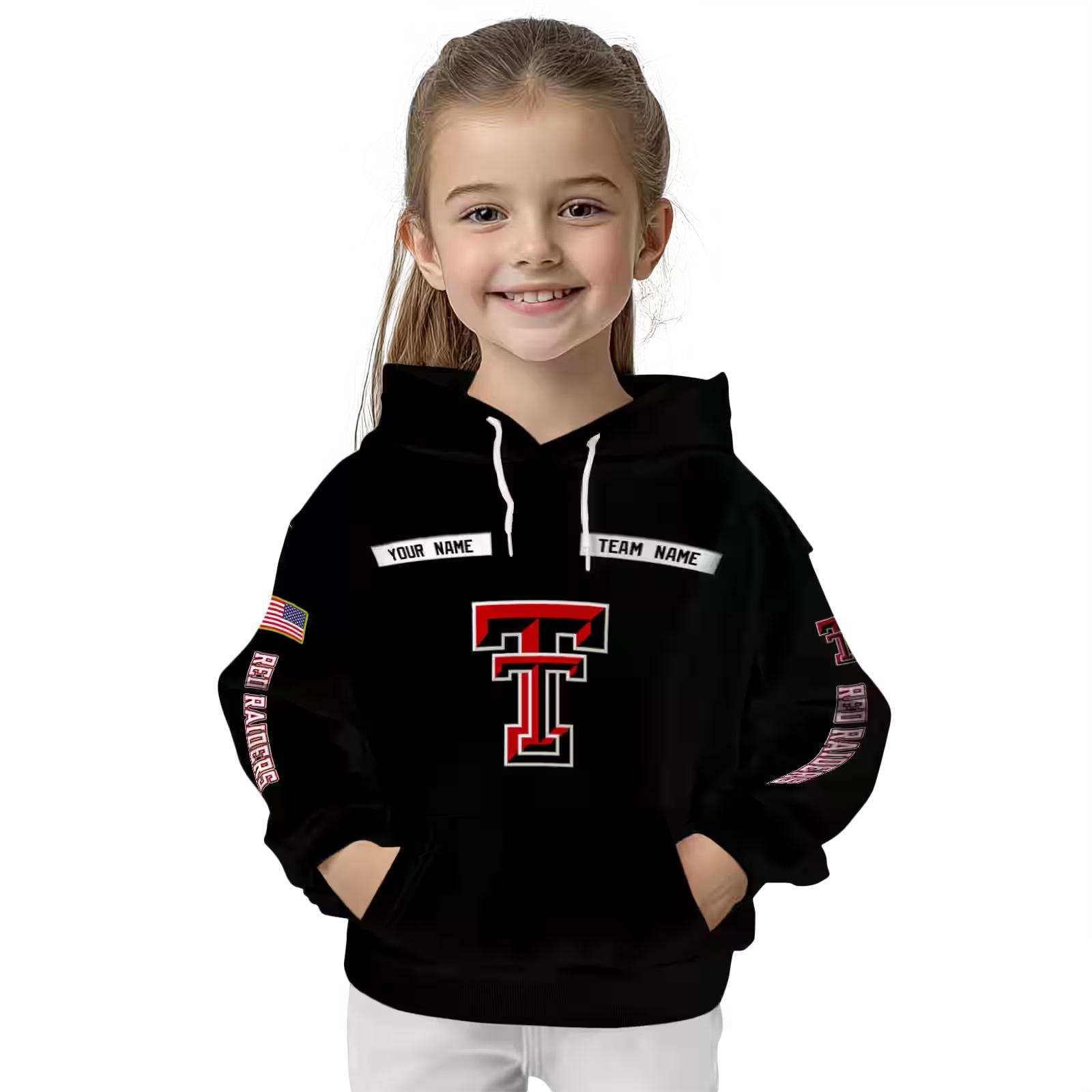 customized texas tech red raiders punisher skull black hoodie top rated