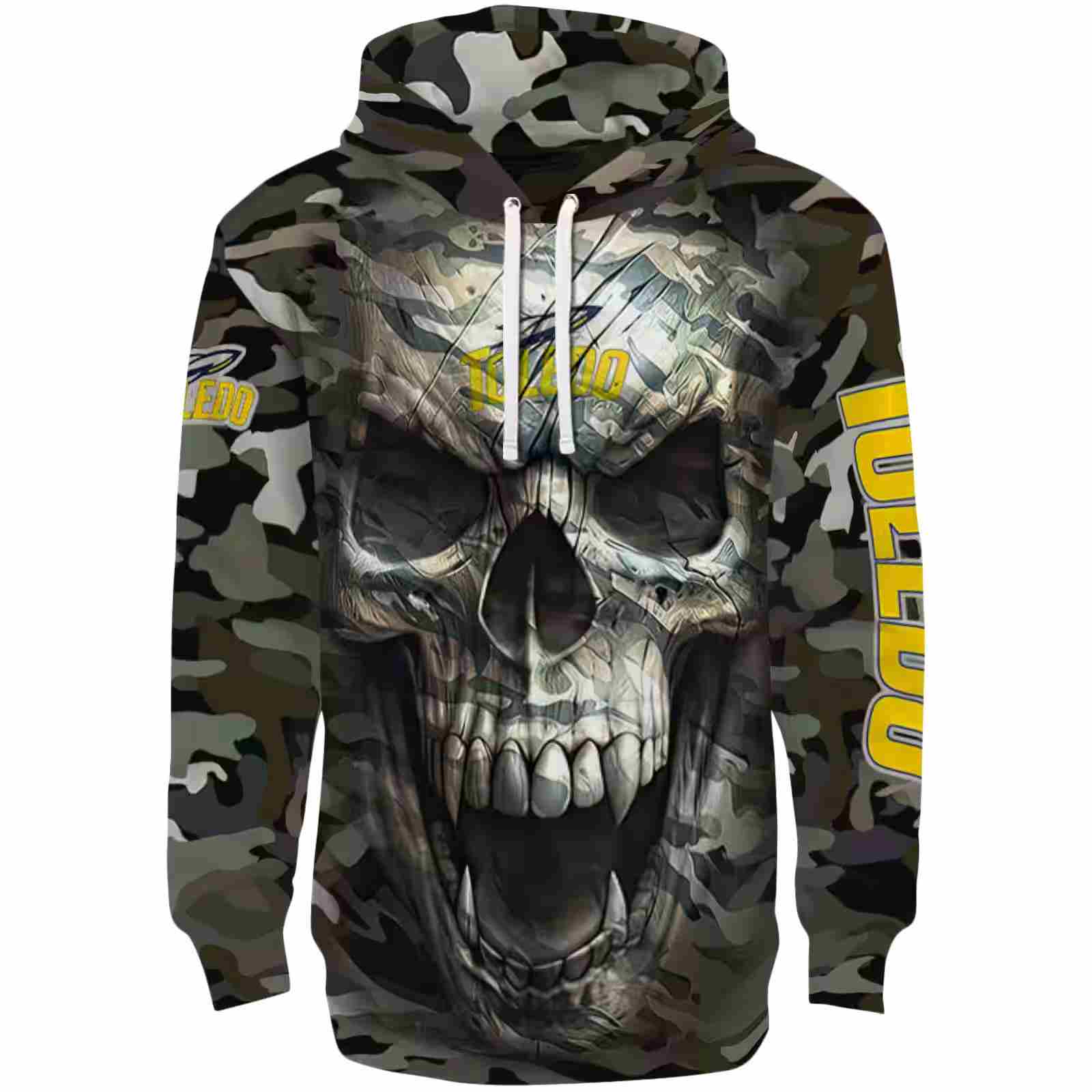 Customized Toledo Rockets Camo Skull Hoodie