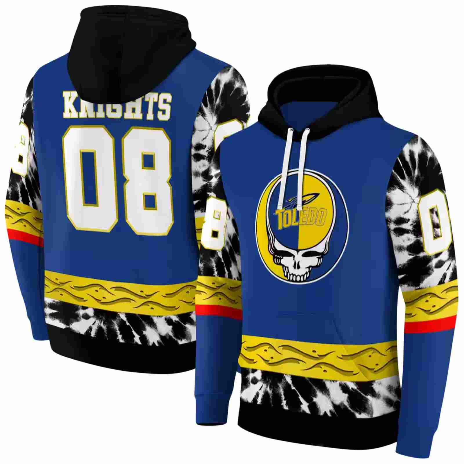 customized toledo rockets grateful vibes blue hoodie fashion forward