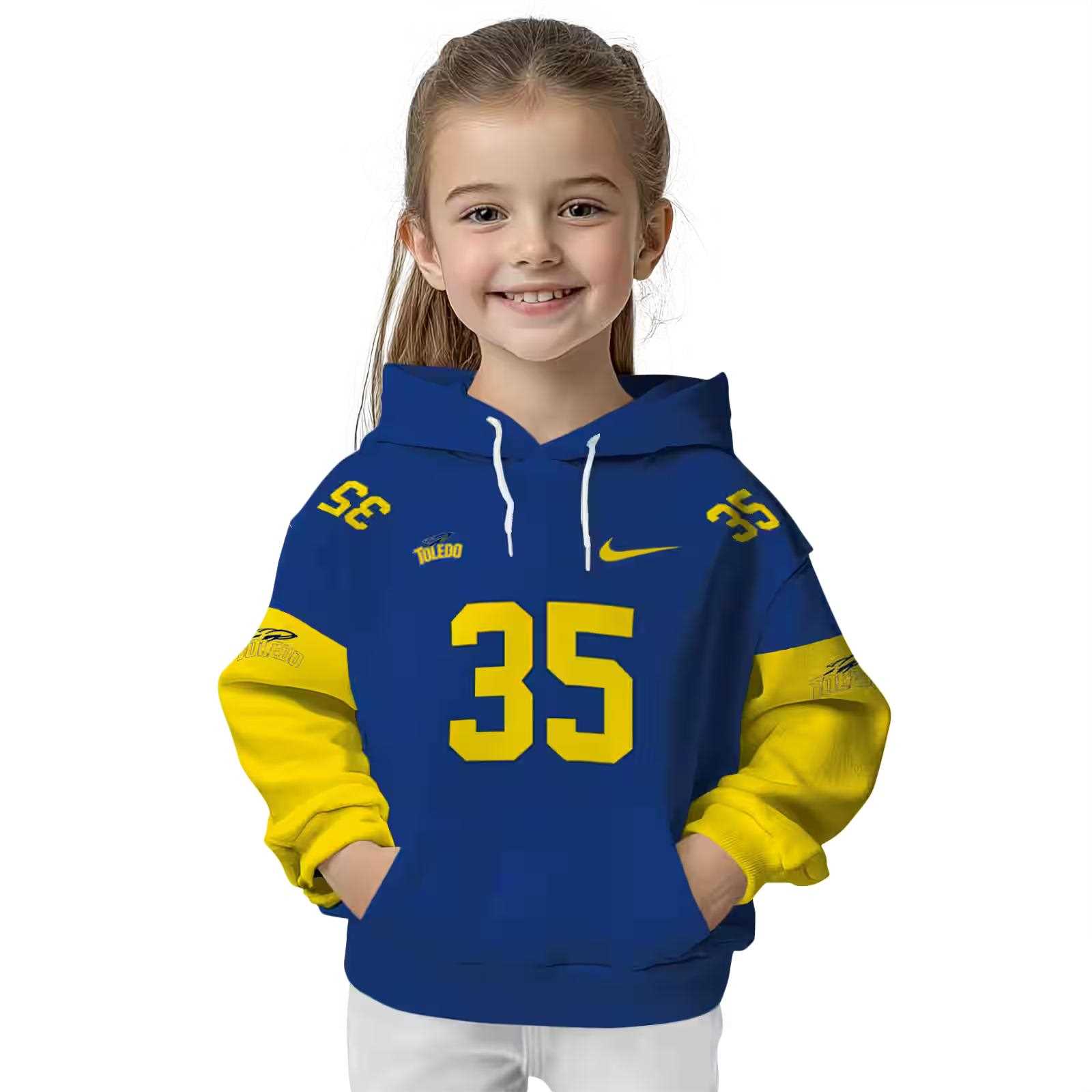 customized toledo rockets minimal design blue hoodie top rated