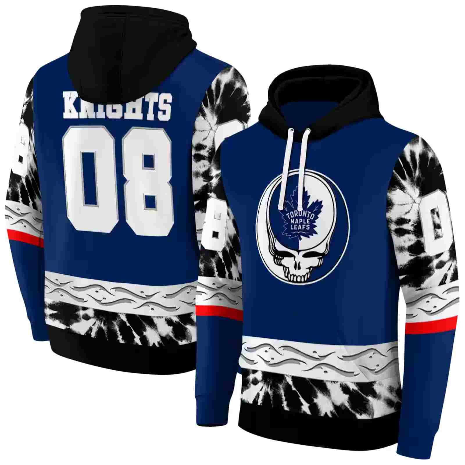 customized toronto maple leafs grateful vibes blue hoodie fashion forward