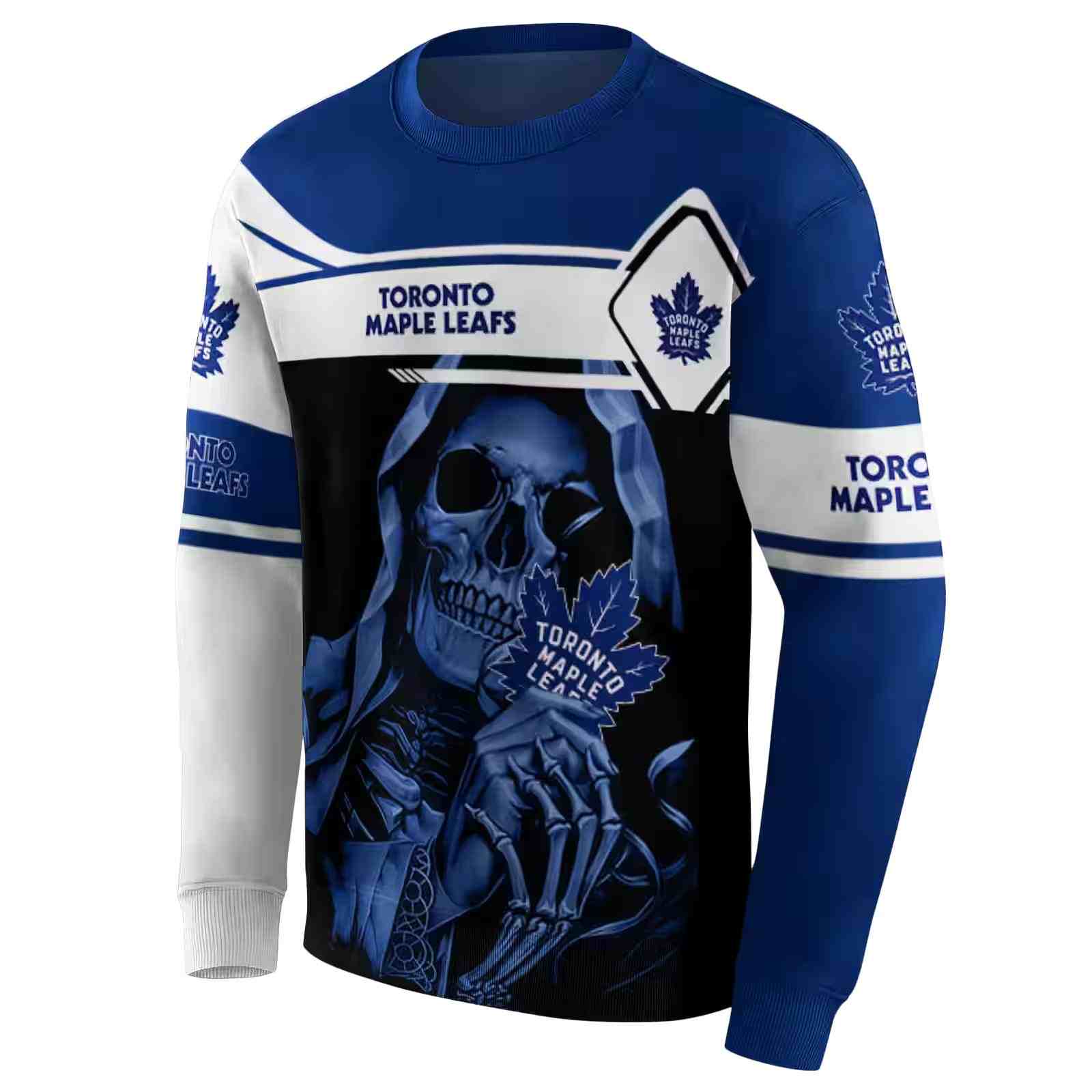 customized toronto maple leafs grim reaper blue black hoodie new arrival