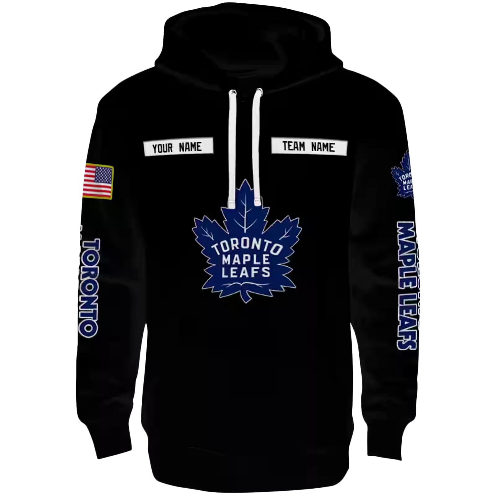 Customized Toronto Maple Leafs Punisher Skull Black Hoodie