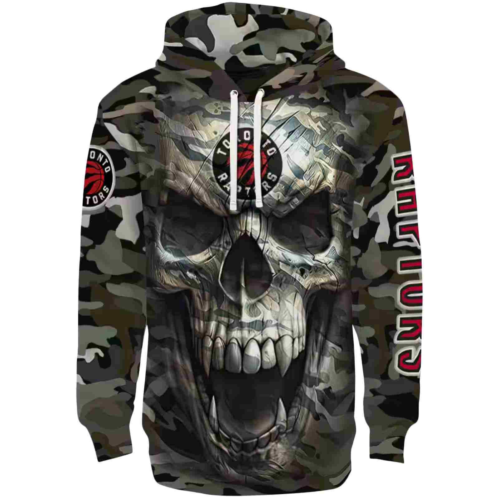 Customized Toronto Raptors Camo Skull Hoodie