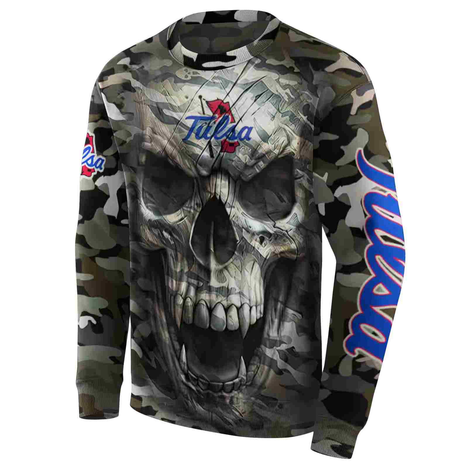 customized tulsa golden hurricane camo skull hoodie new arrival