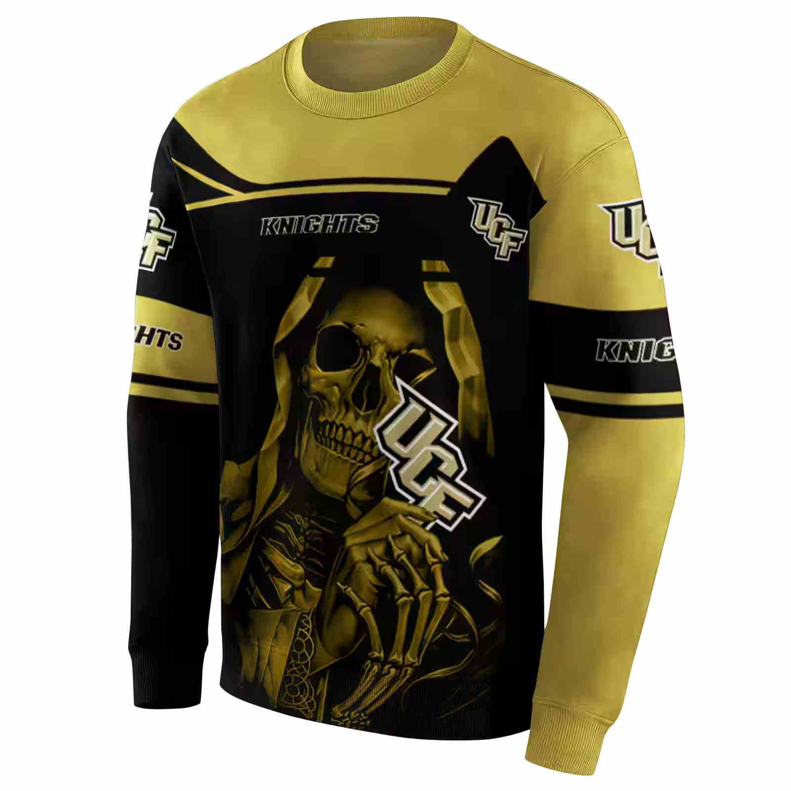 customized ucf knights grim reaper gold black hoodie new arrival