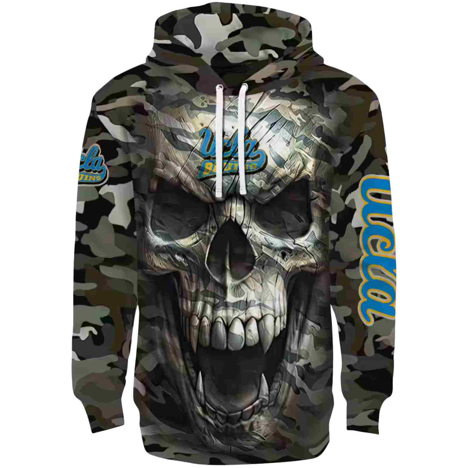 Customized UCLA Bruins Camo Skull Hoodie
