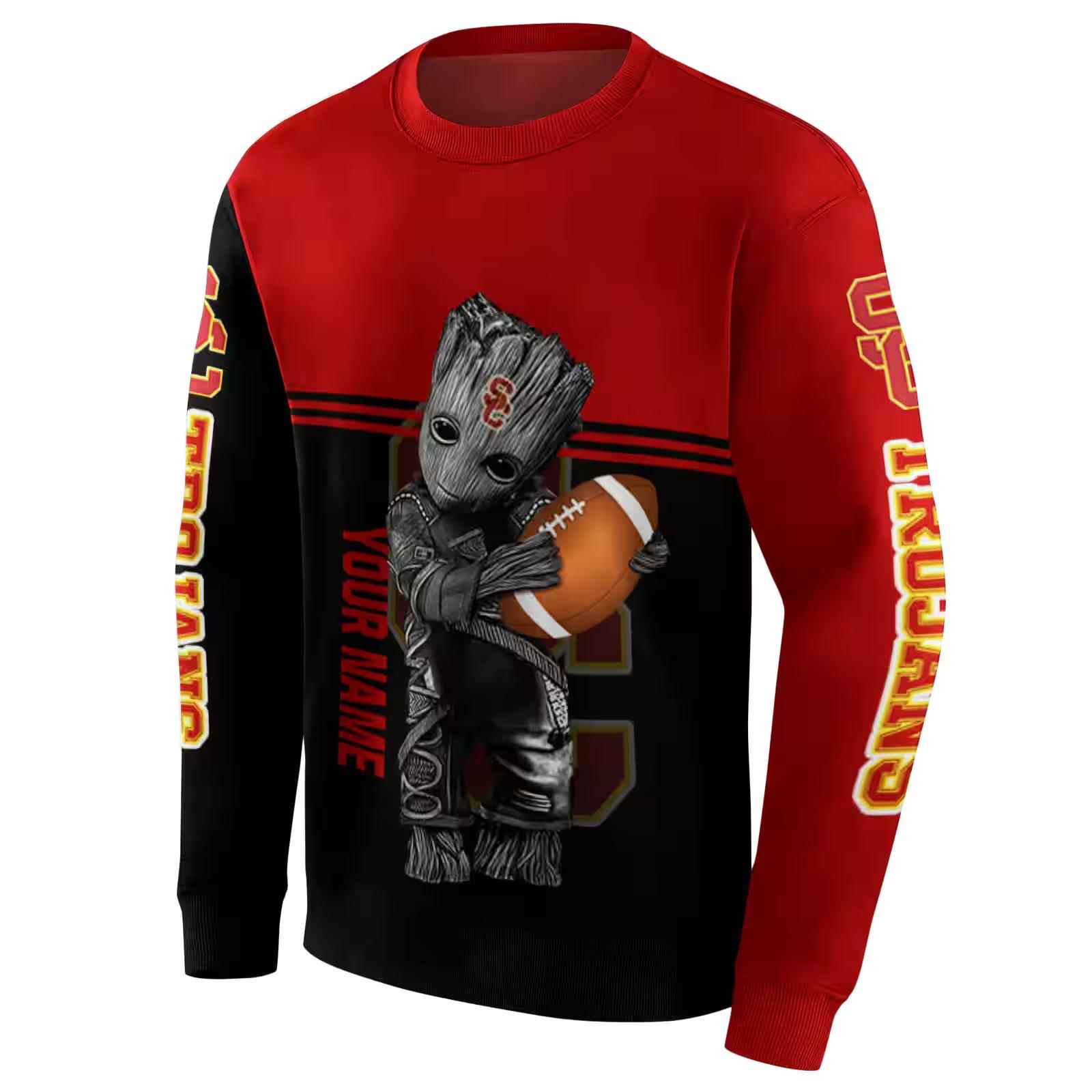 customized usc trojans baby groot red black hoodie new arrival