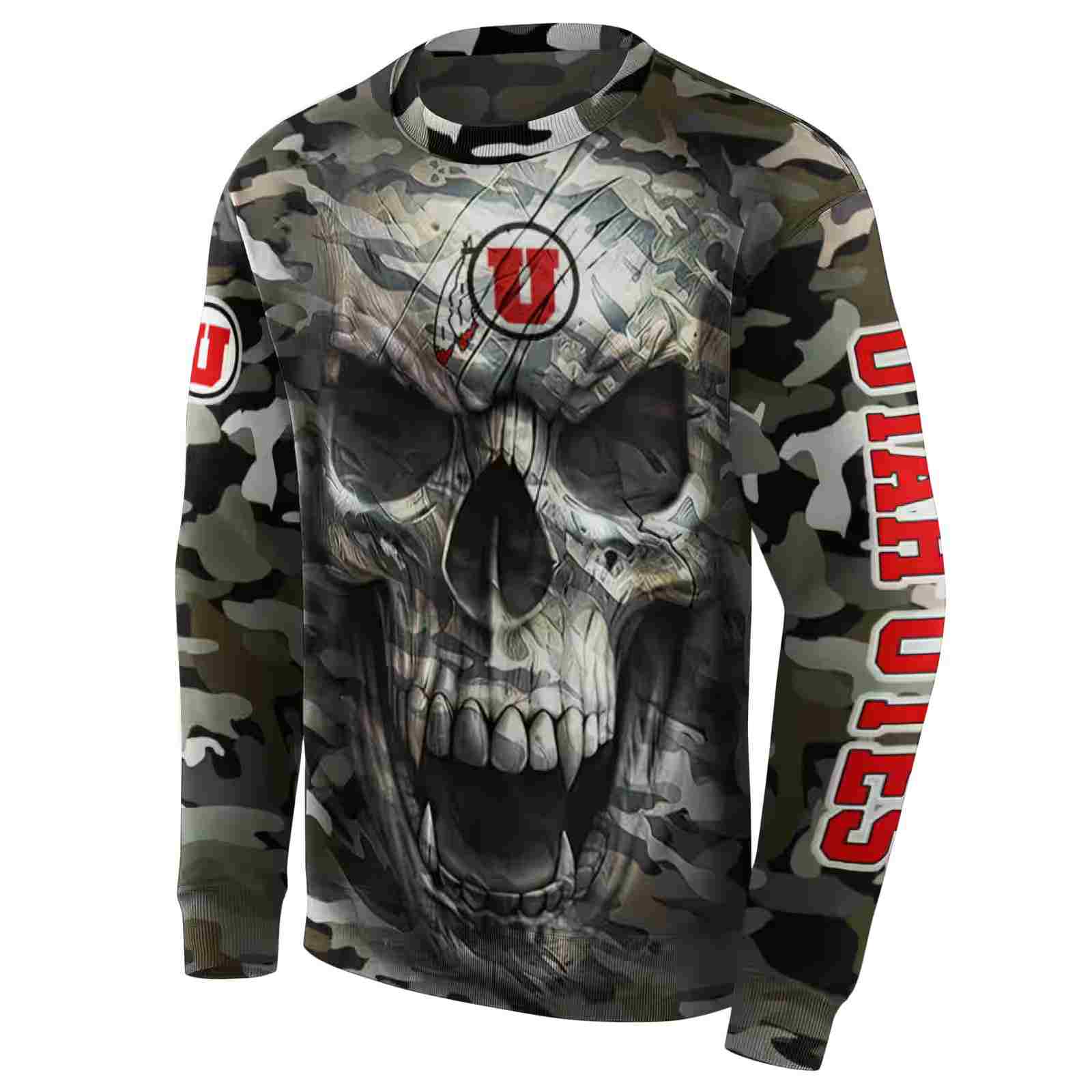 customized utah utes camo skull hoodie new arrival