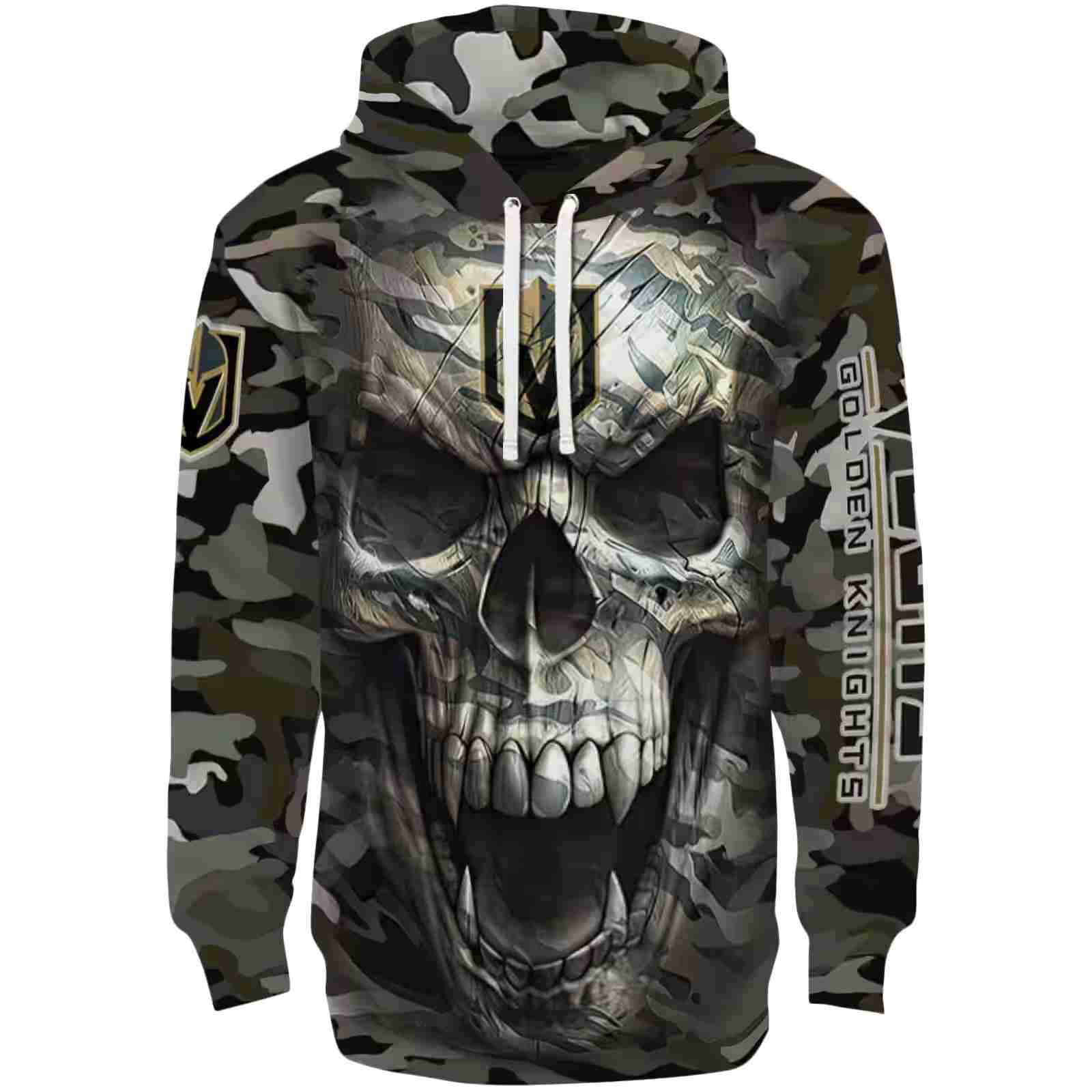 Customized Vegas Golden Knights Camo Skull Hoodie