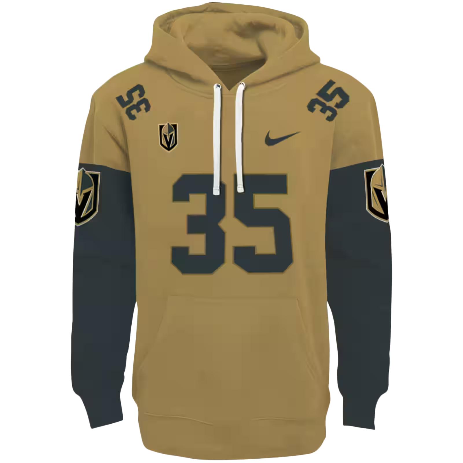 Customized Vegas Golden Knights Minimal Design Tan Hoodie