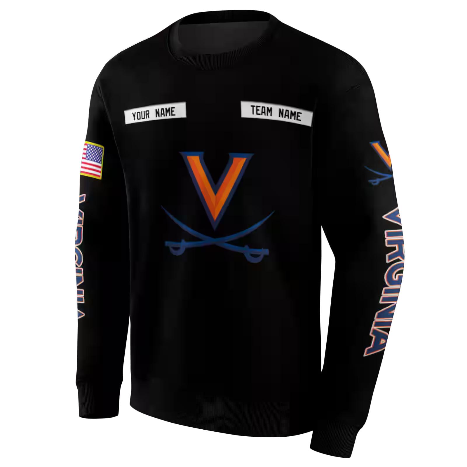 customized virginia cavaliers punisher skull black hoodie new arrival