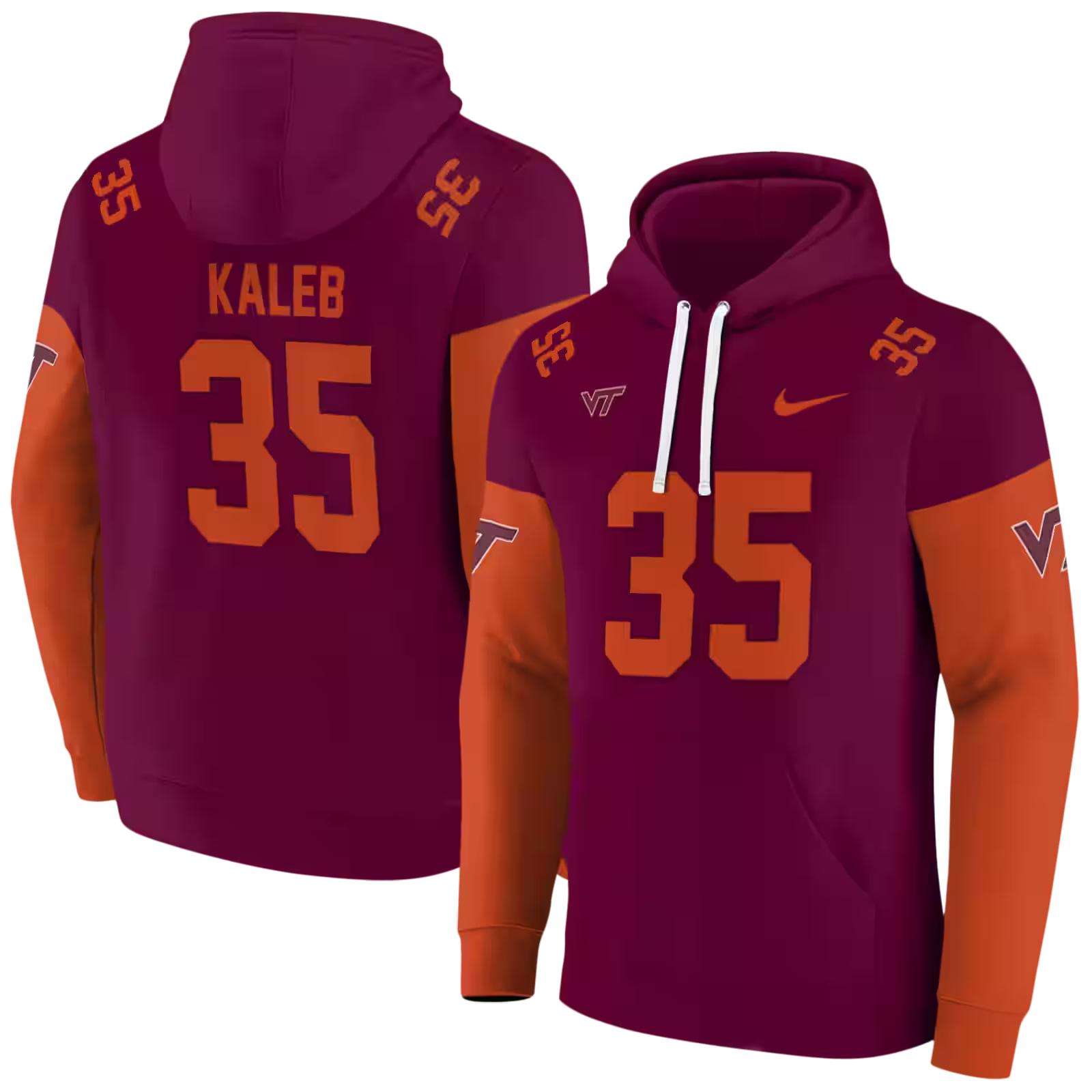 customized virginia tech hokies minimal design maroon hoodie fashion forward
