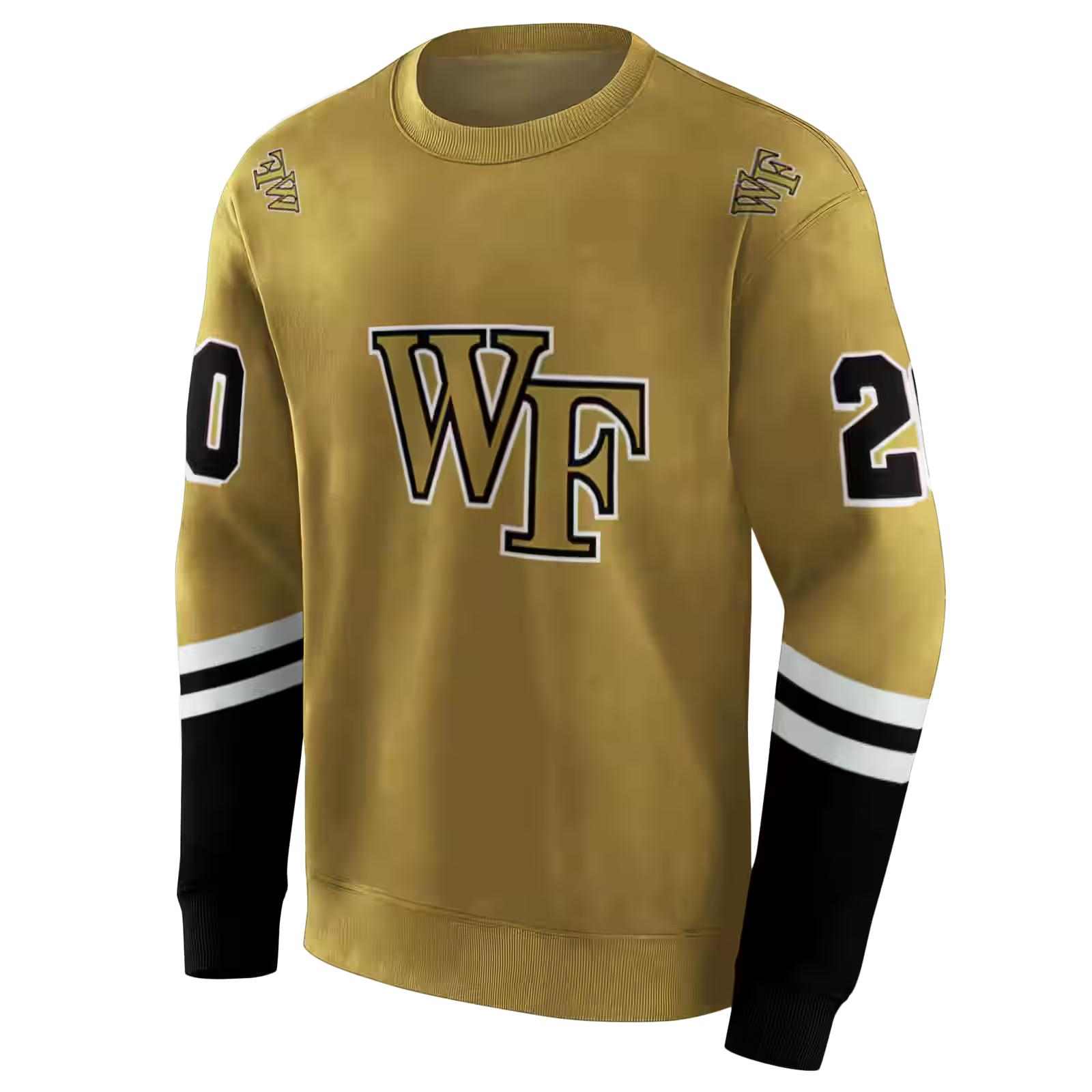 customized wake forest demon deacons striped sleeves gold hoodie new arrival