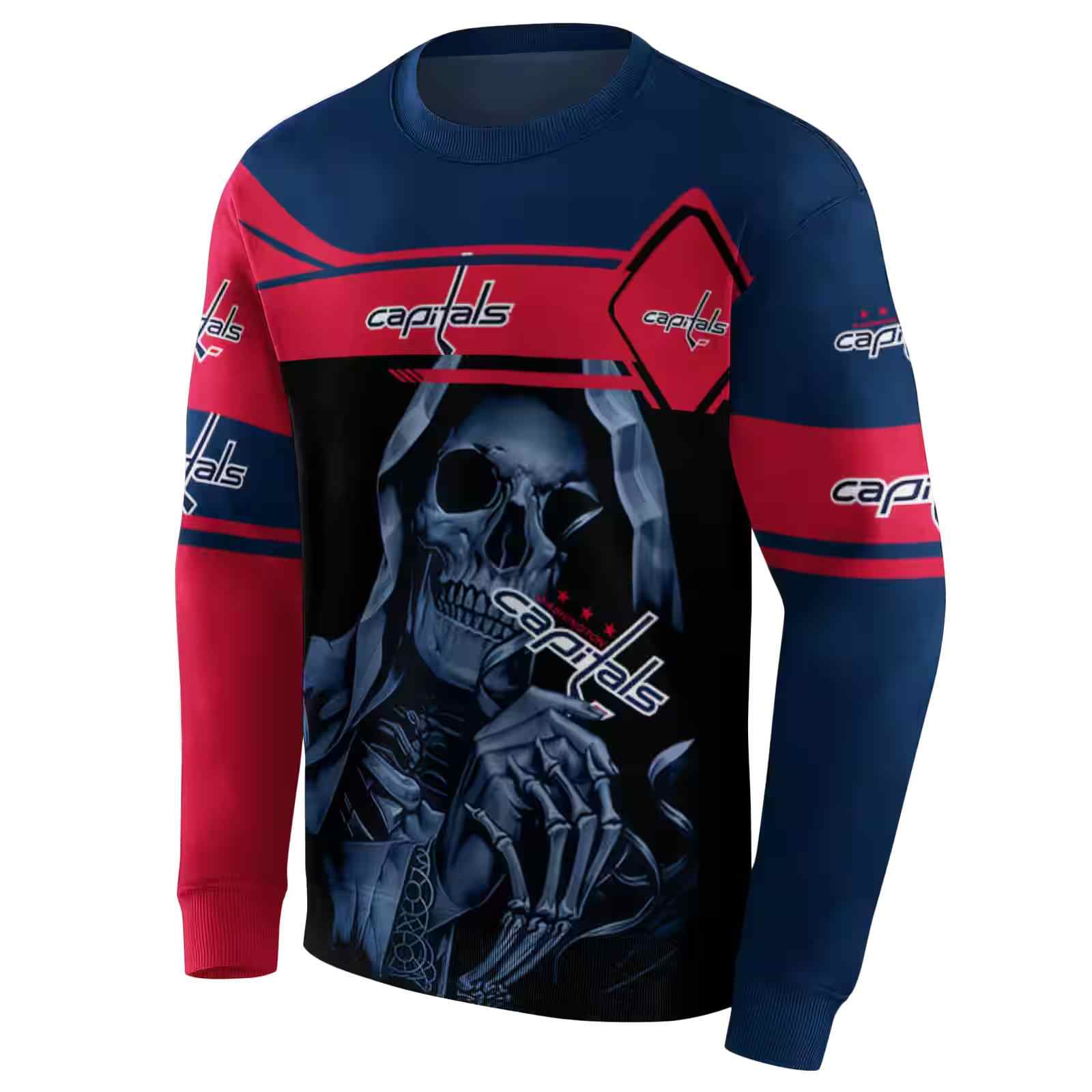 customized washington capitals grim reaper blue black hoodie new arrival