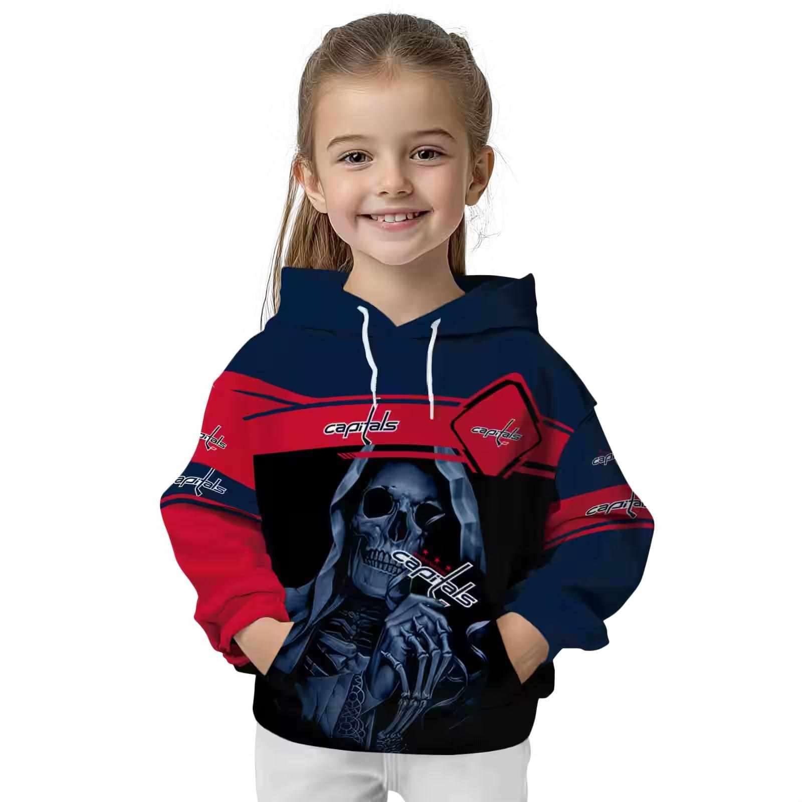 customized washington capitals grim reaper blue black hoodie top rated