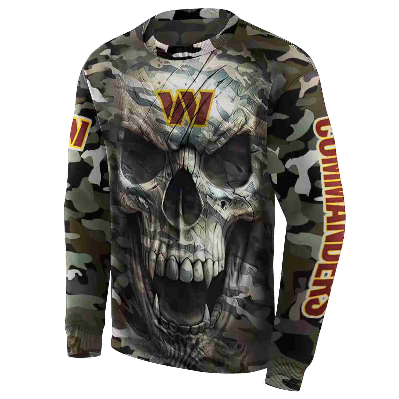 customized washington commanders camo skull hoodie new arrival