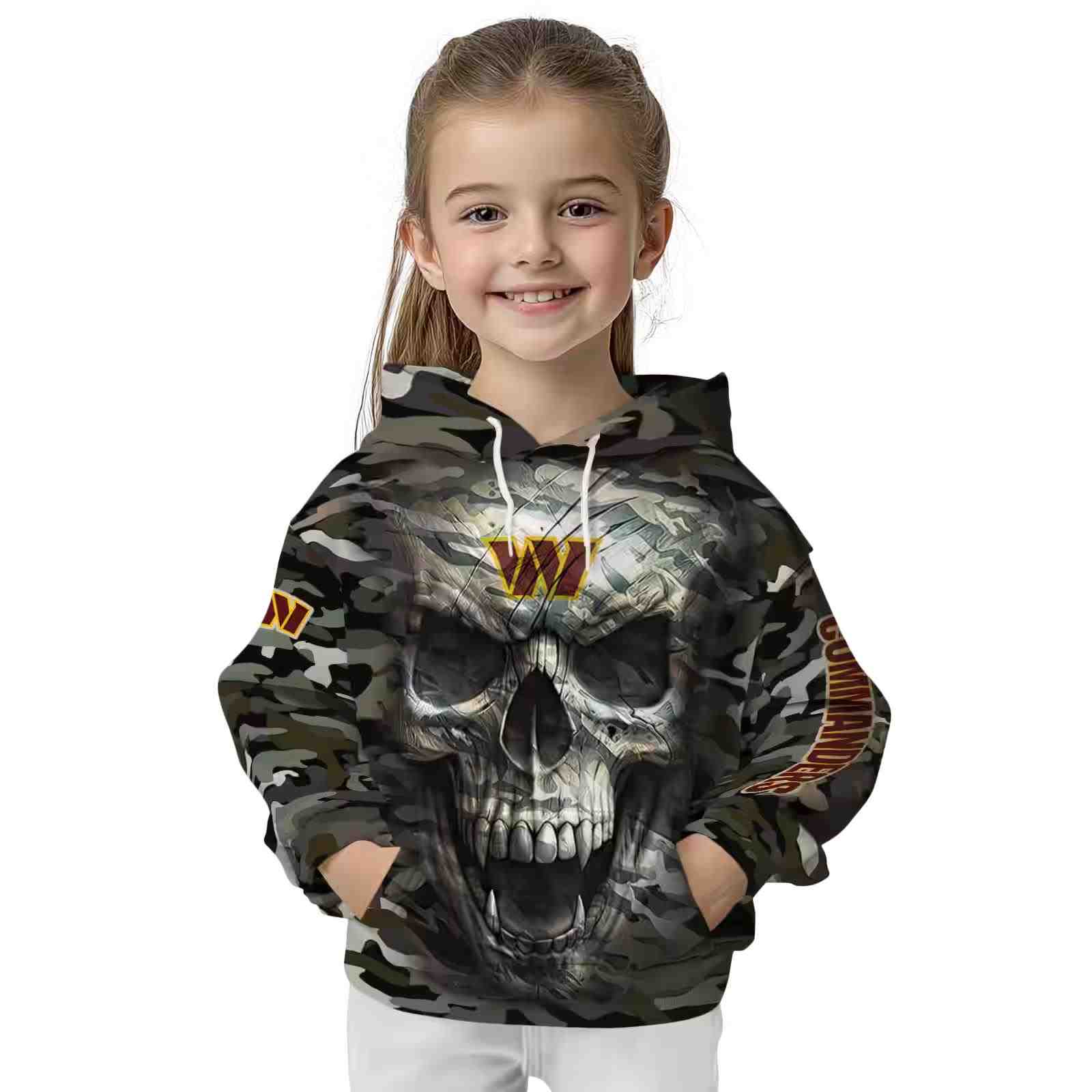 customized washington commanders camo skull hoodie top rated