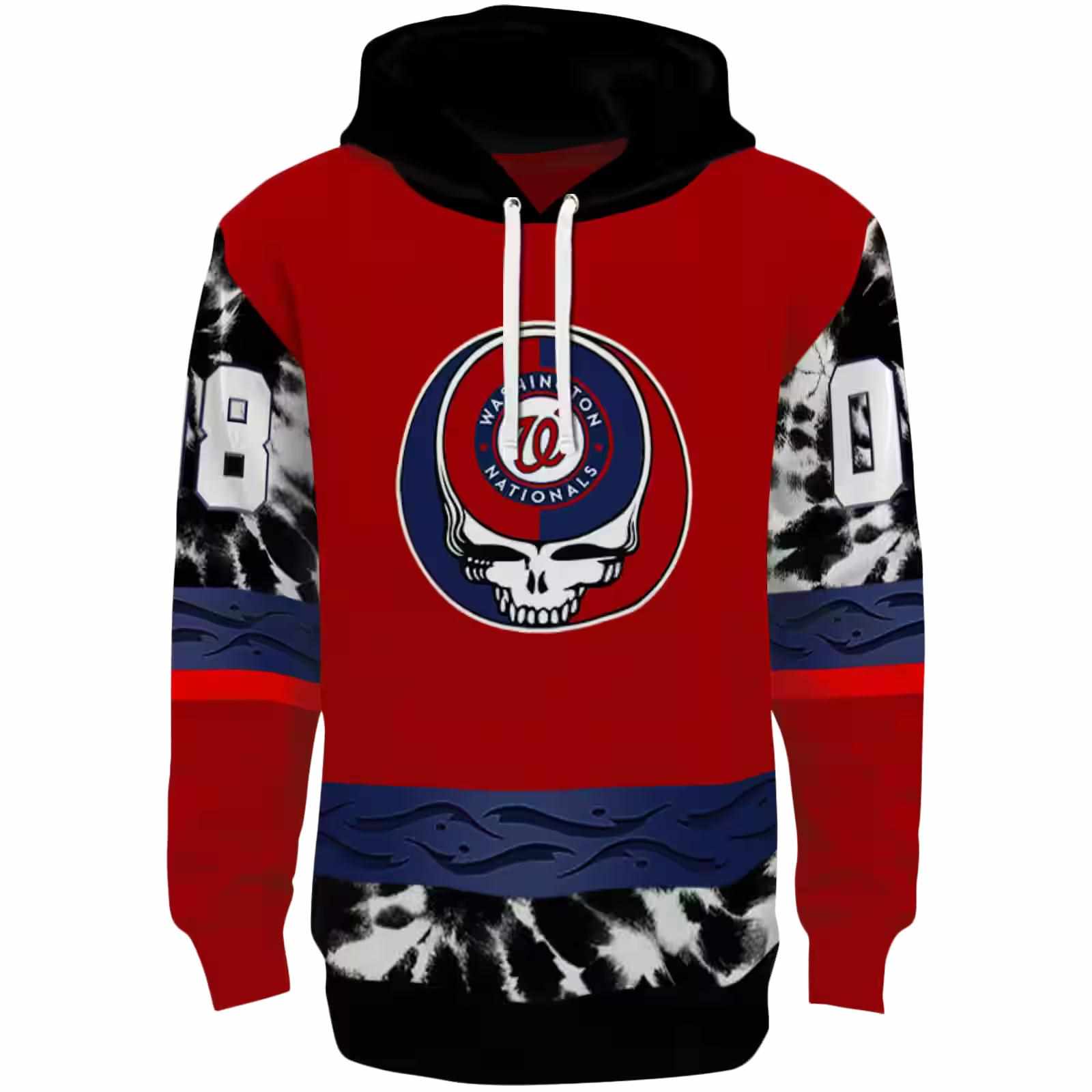 Customized Washington Nationals Grateful Vibes Red Hoodie