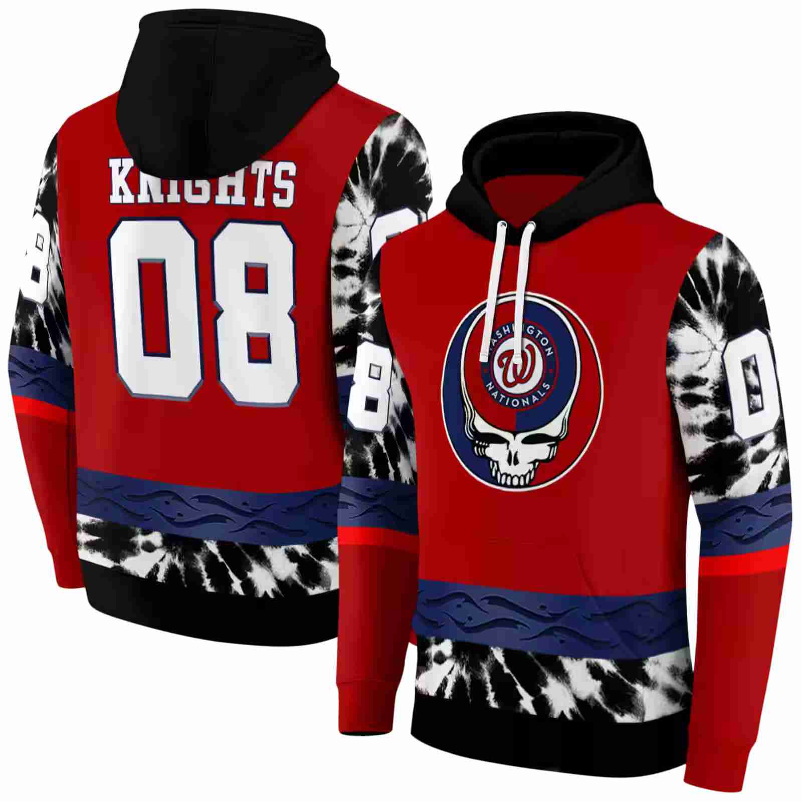 customized washington nationals grateful vibes red hoodie fashion forward