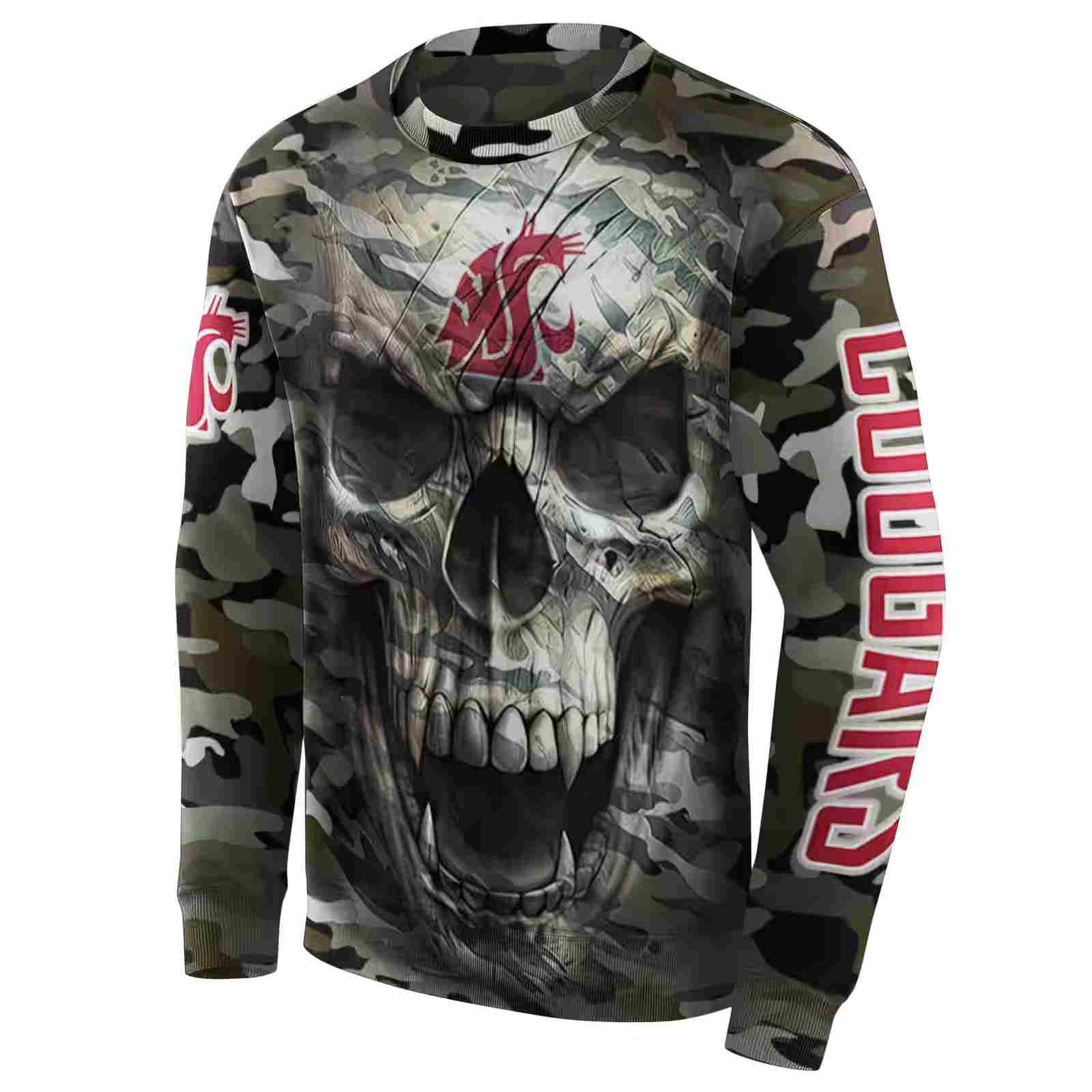 customized washington state cougars camo skull hoodie new arrival