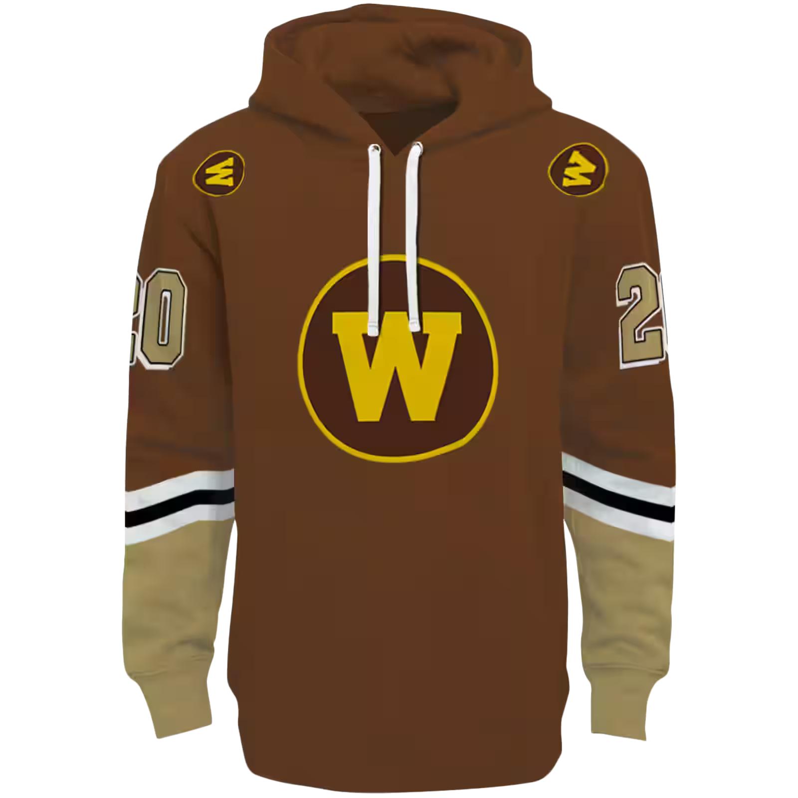 Customized Western Michigan Broncos Striped Sleeves Brown Hoodie