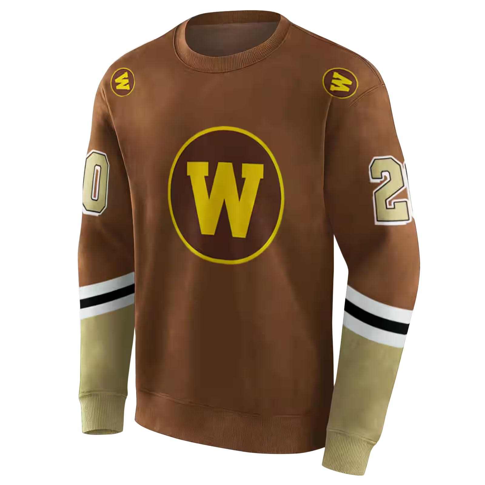 customized western michigan broncos striped sleeves brown hoodie new arrival