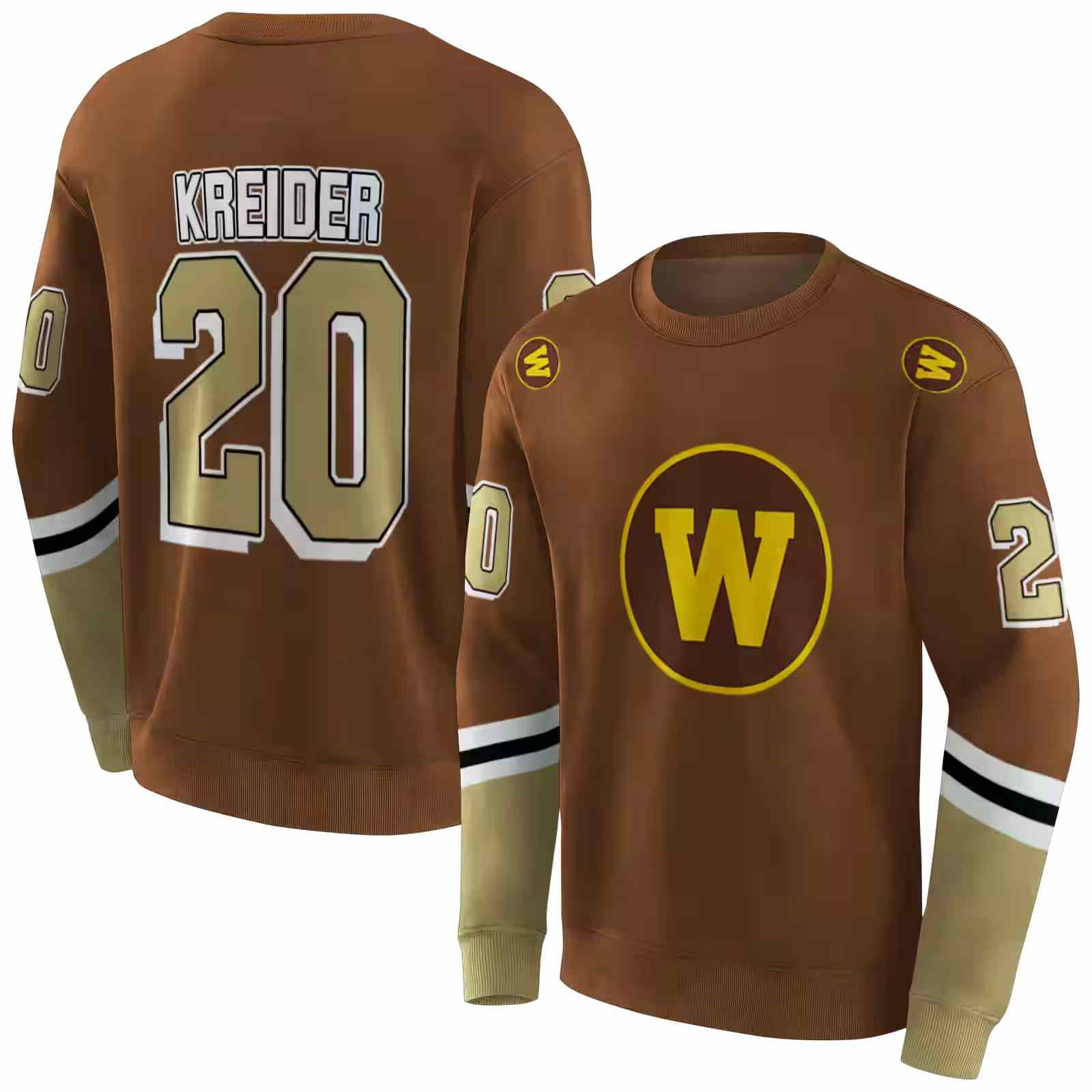 customized western michigan broncos striped sleeves brown hoodie premium grade