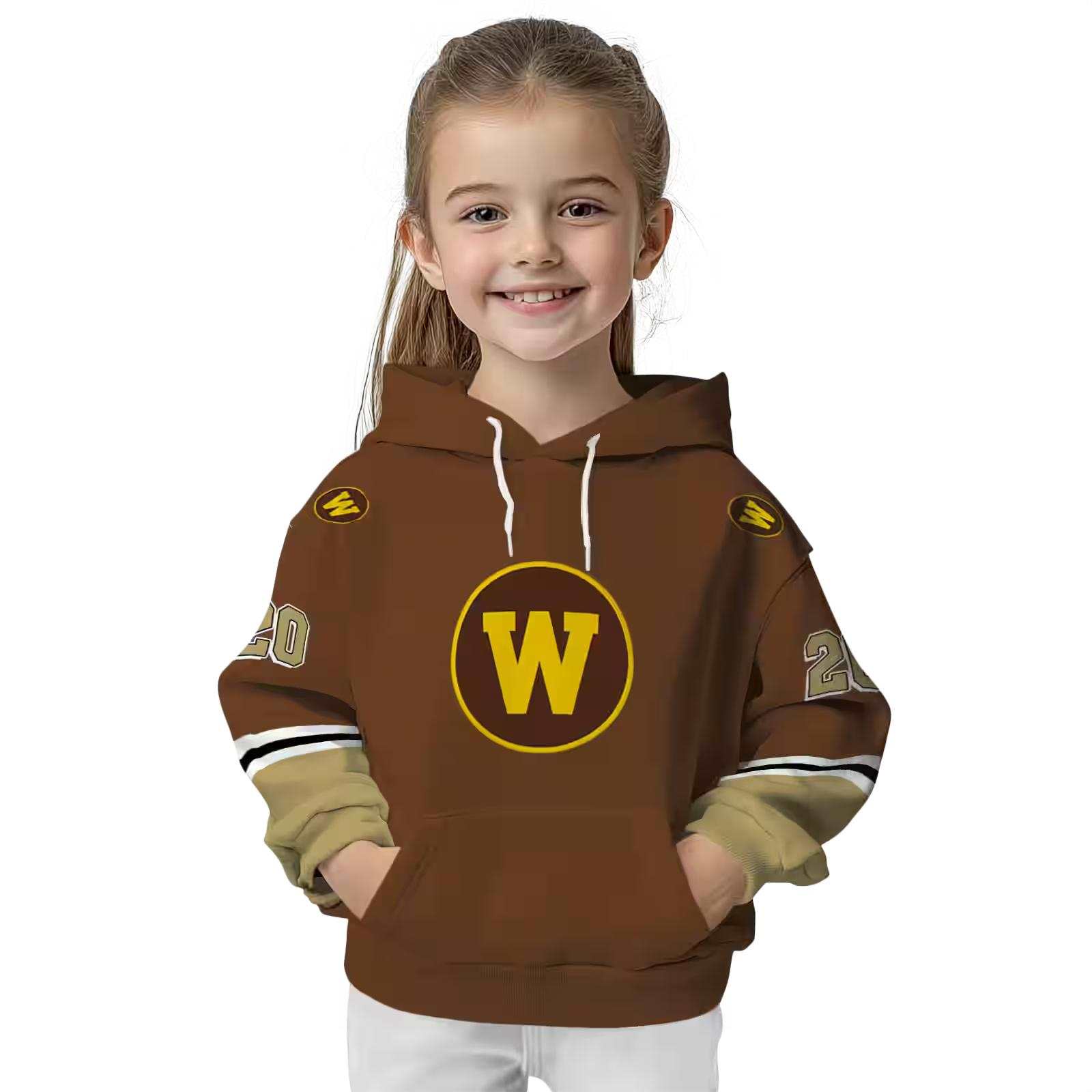 customized western michigan broncos striped sleeves brown hoodie top rated