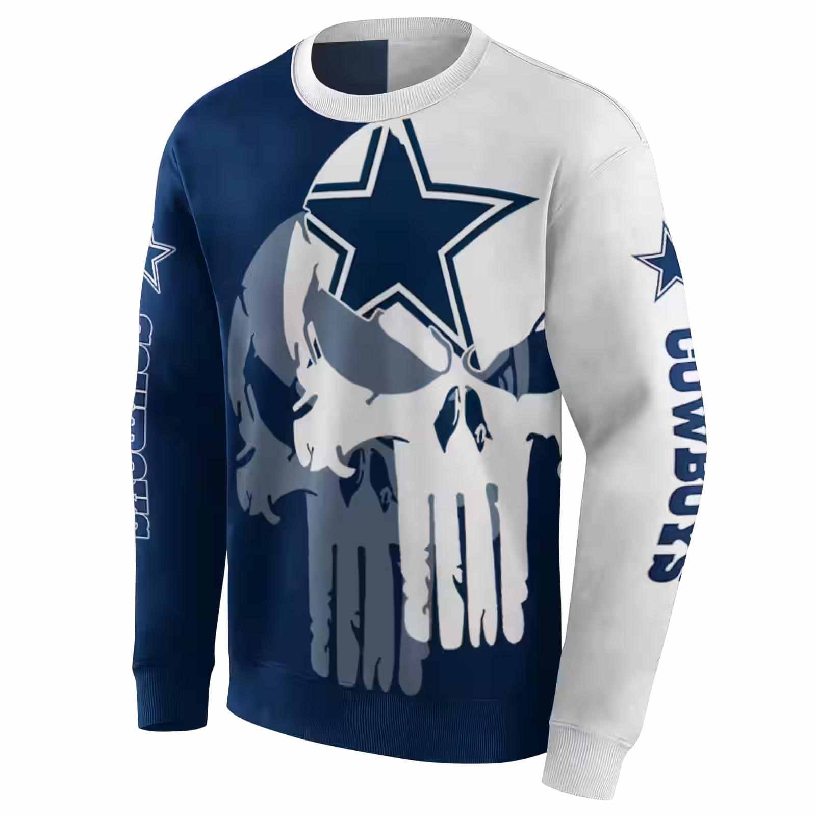 dallas cowboys graphic punisher blue white hoodie new arrival