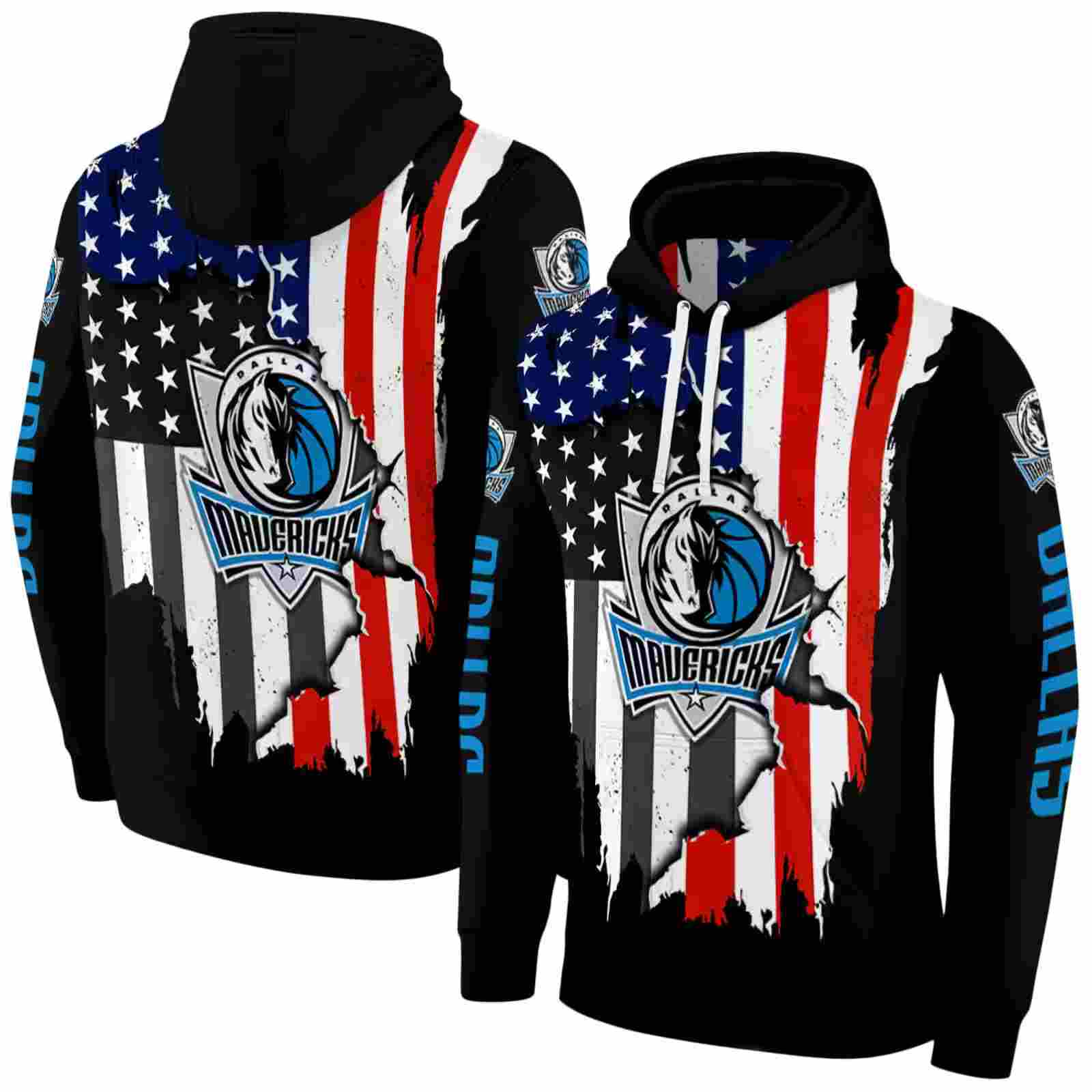 dallas mavericks american pride black hoodie fashion forward