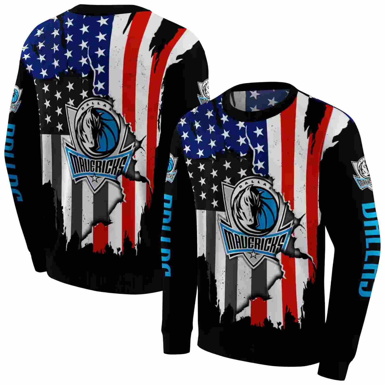 dallas mavericks american pride black hoodie premium grade