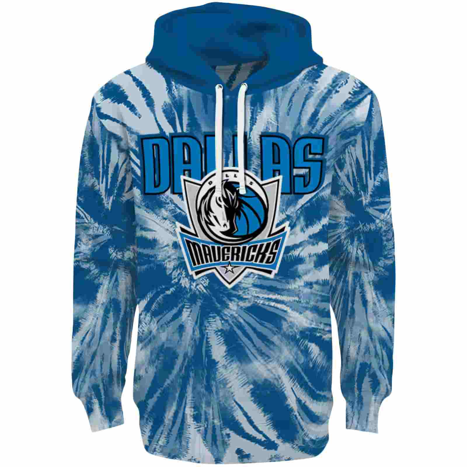 Dallas Mavericks Tie Dye Pattern Blue Hoodie