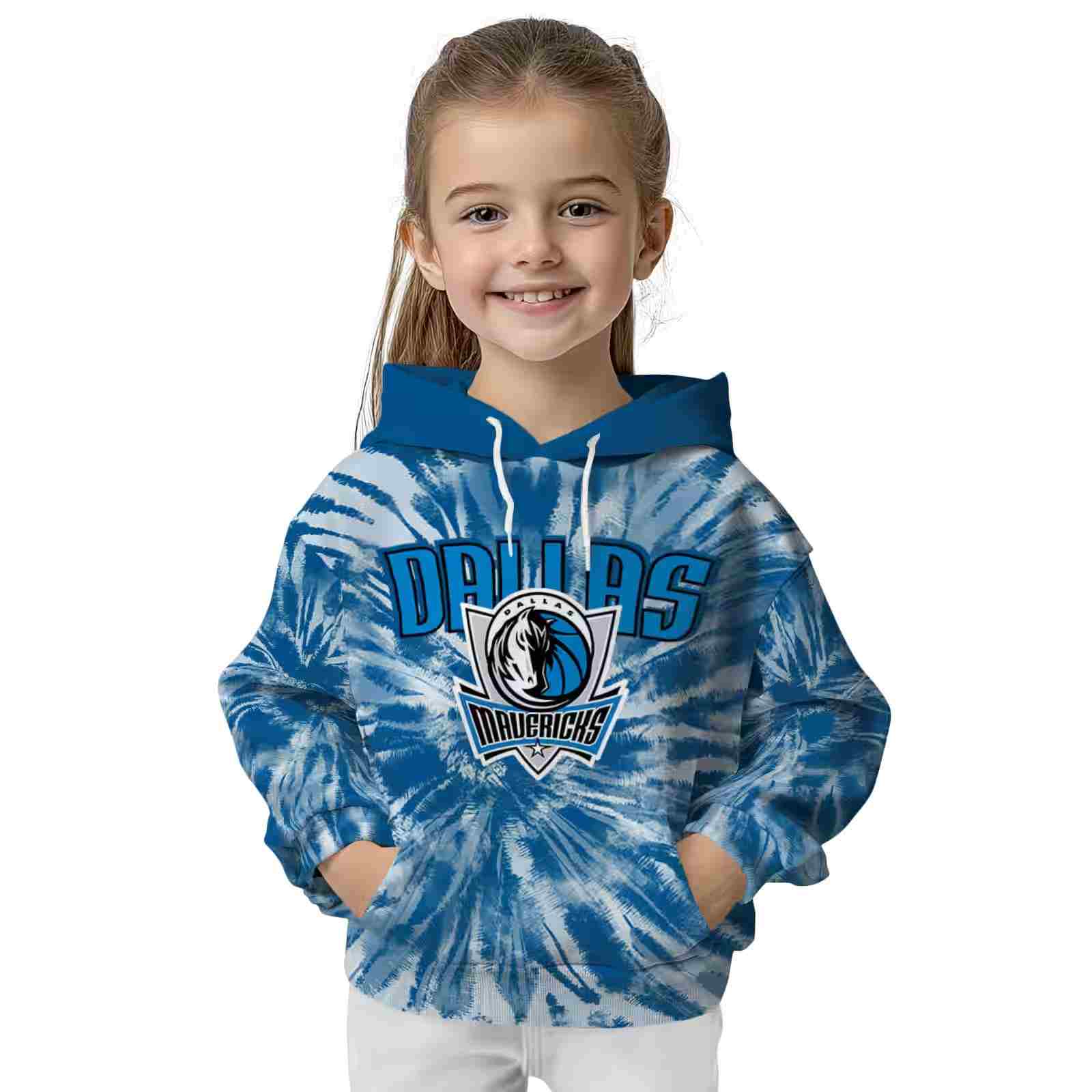 dallas mavericks tie dye pattern blue hoodie top rated