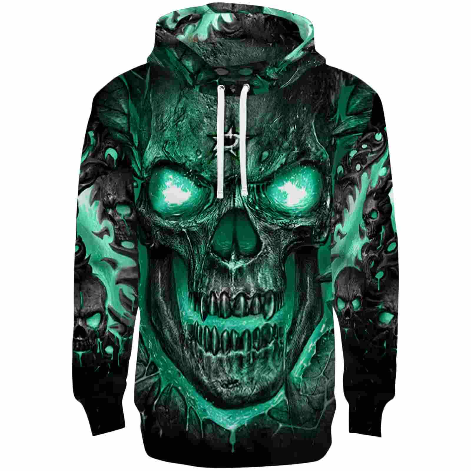 Dallas Stars Demonic Skull Green Black Hoodie