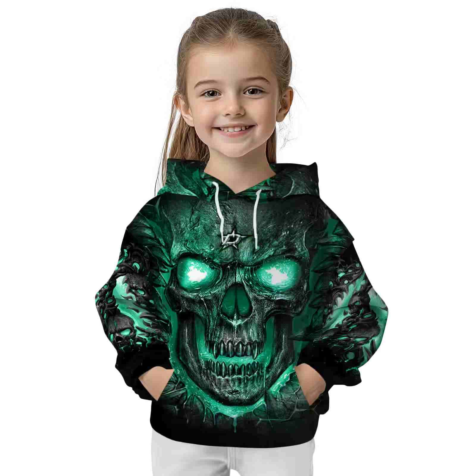 dallas stars demonic skull green black hoodie top rated