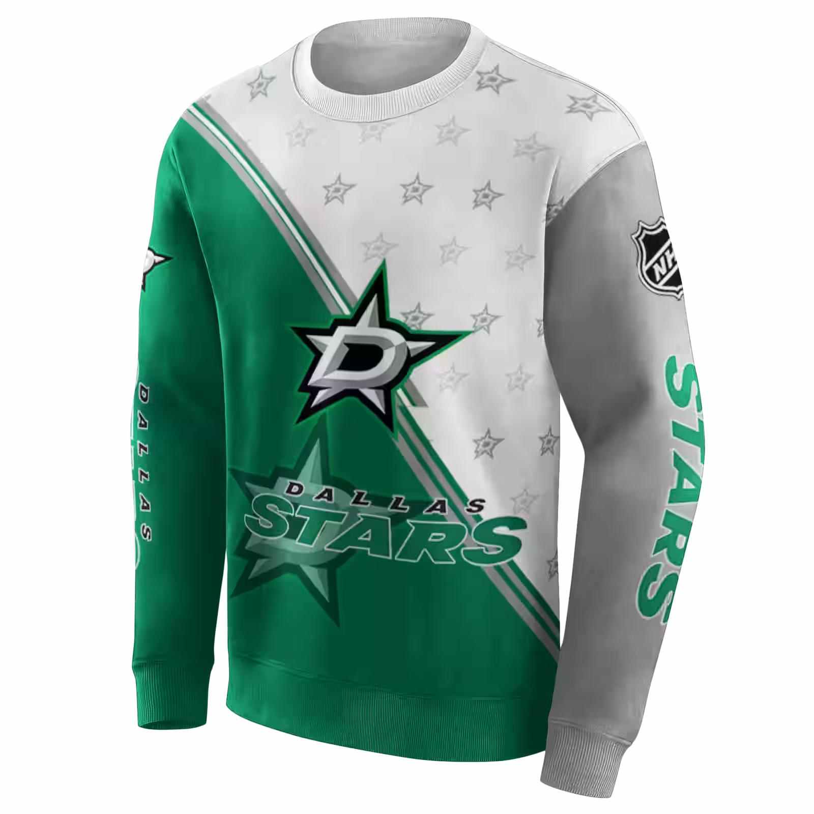 dallas stars diagonal stripe green white hoodie new arrival