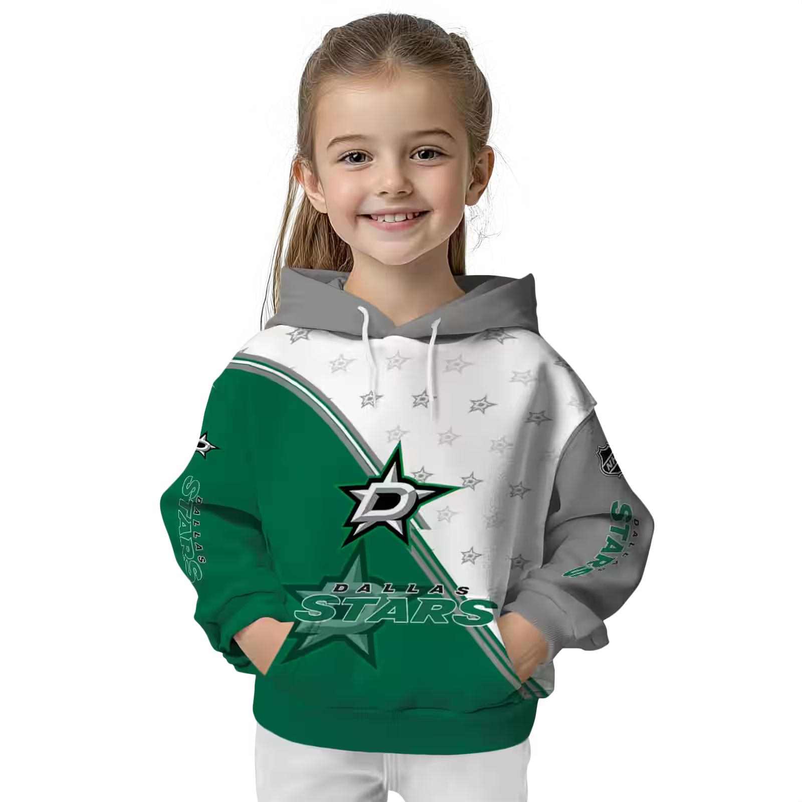 dallas stars diagonal stripe green white hoodie top rated