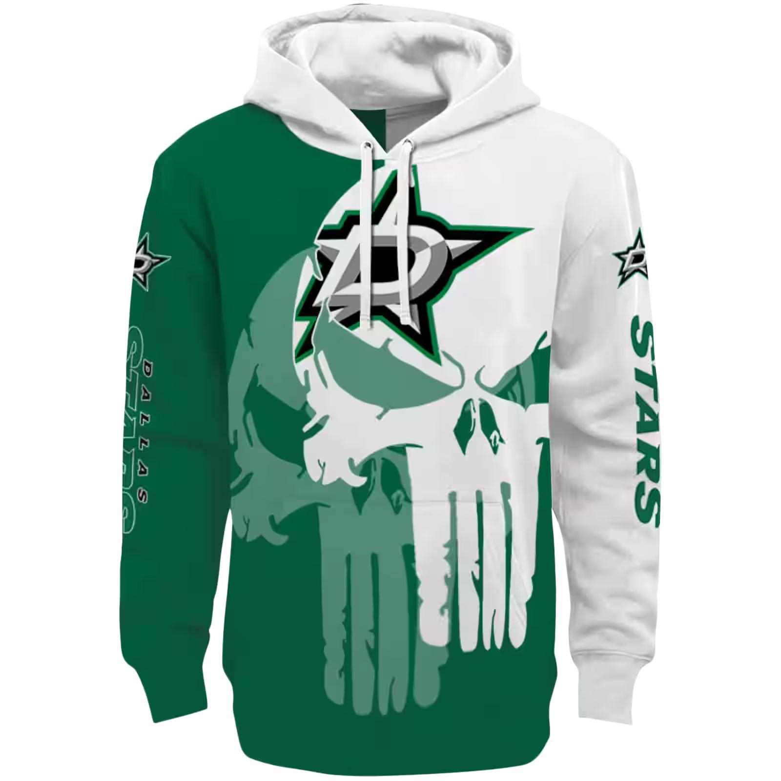 Dallas Stars Graphic Punisher Green White Hoodie