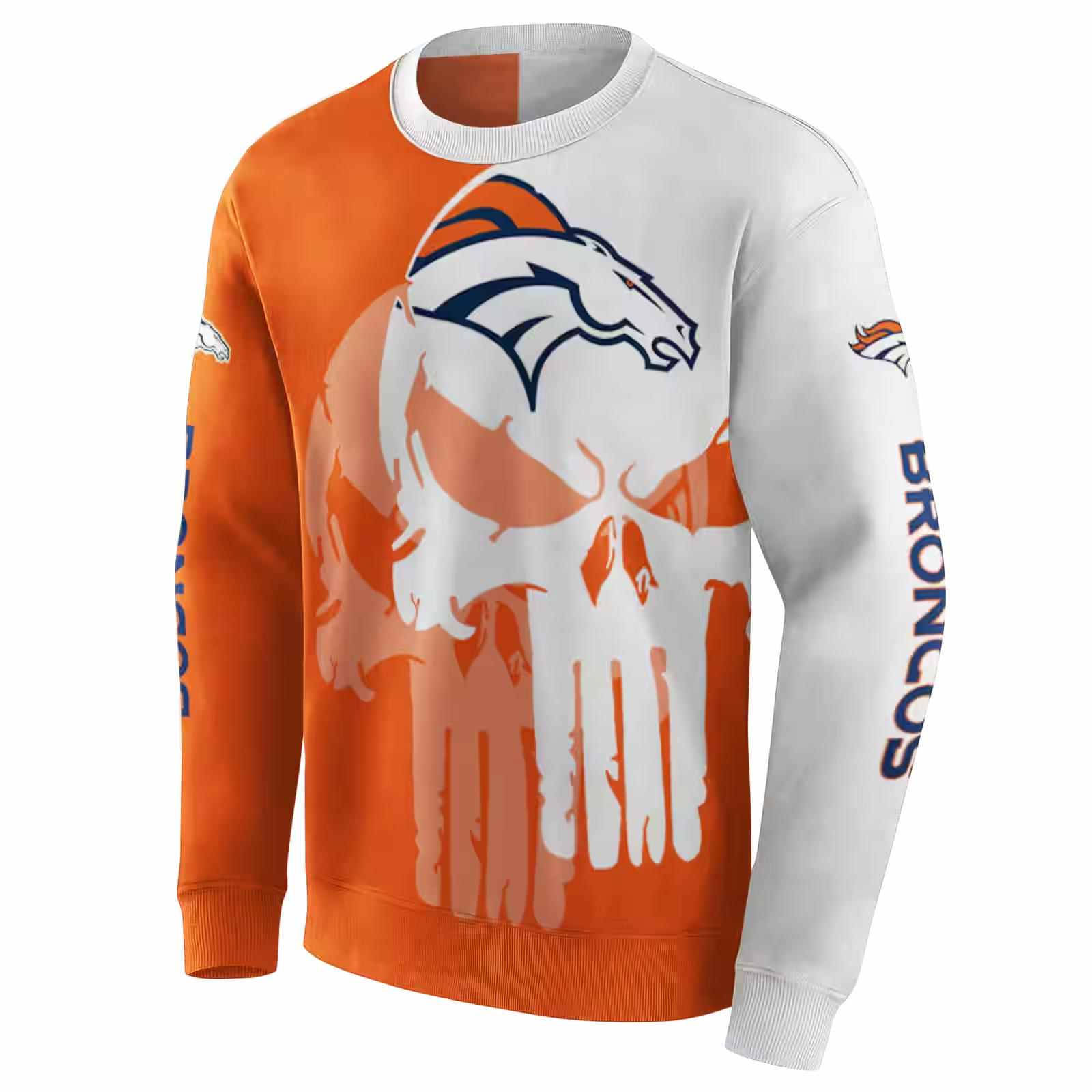 denver broncos graphic punisher orange white hoodie new arrival