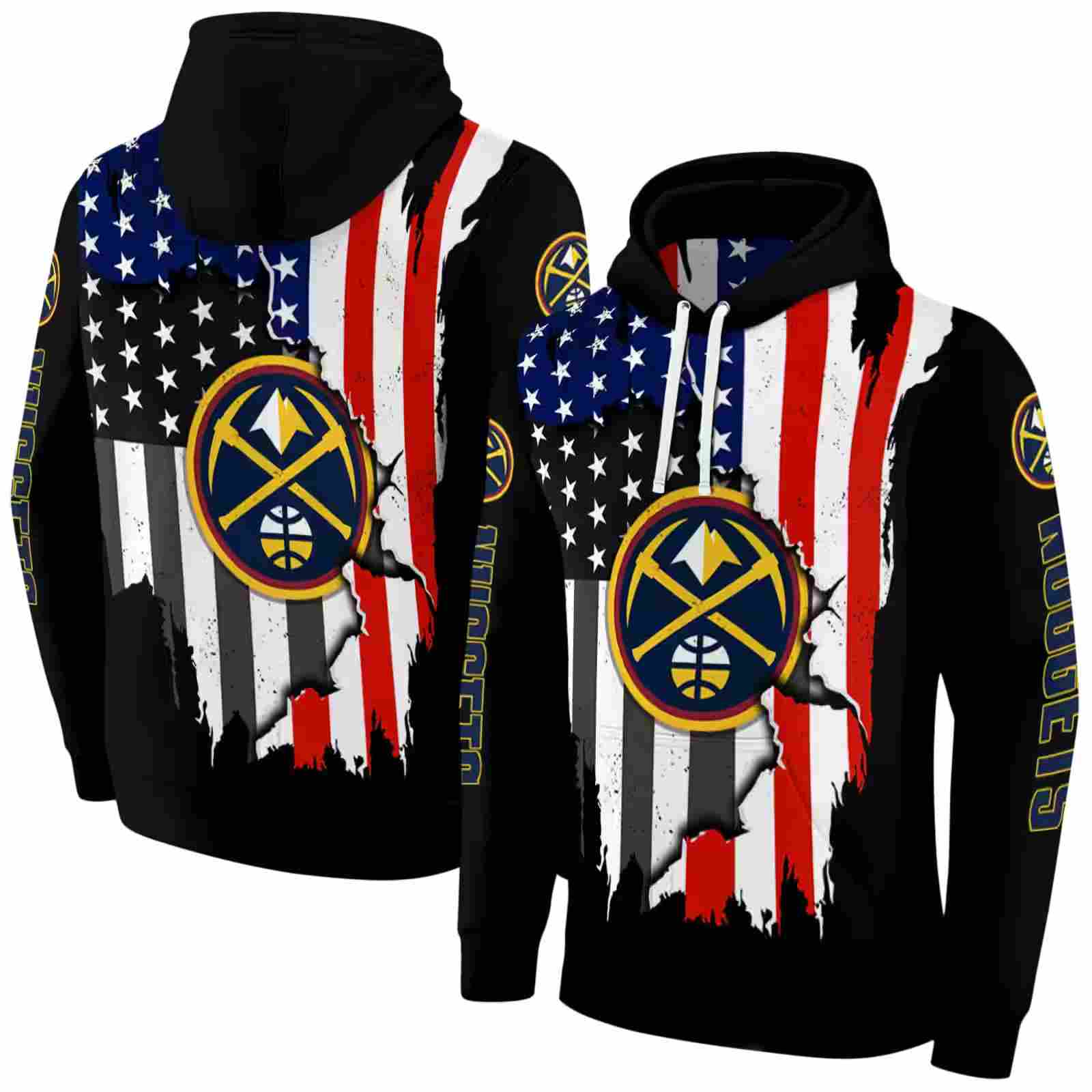 denver nuggets american pride black hoodie fashion forward