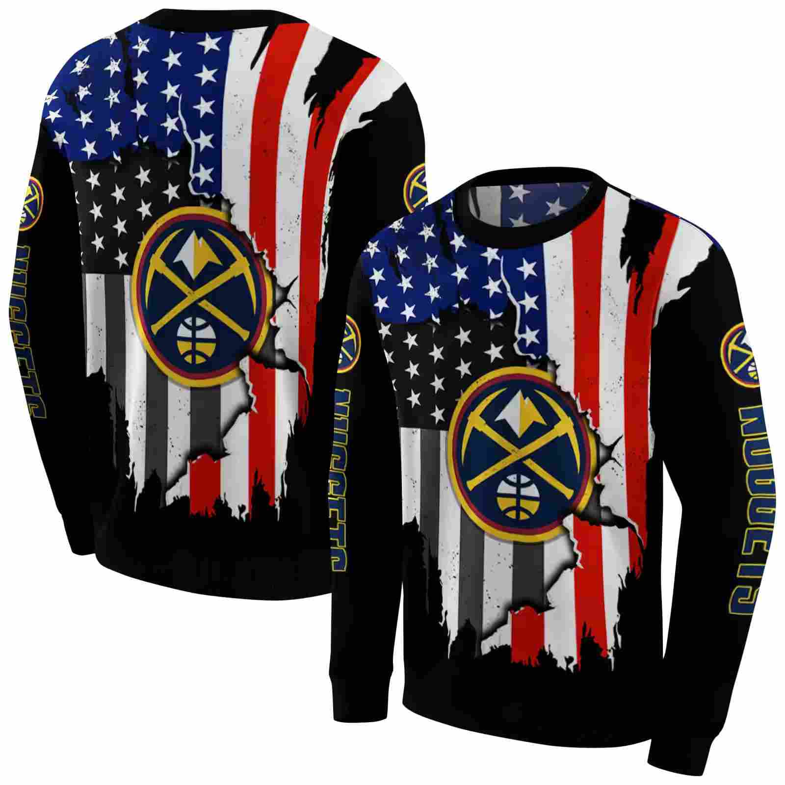 denver nuggets american pride black hoodie premium grade