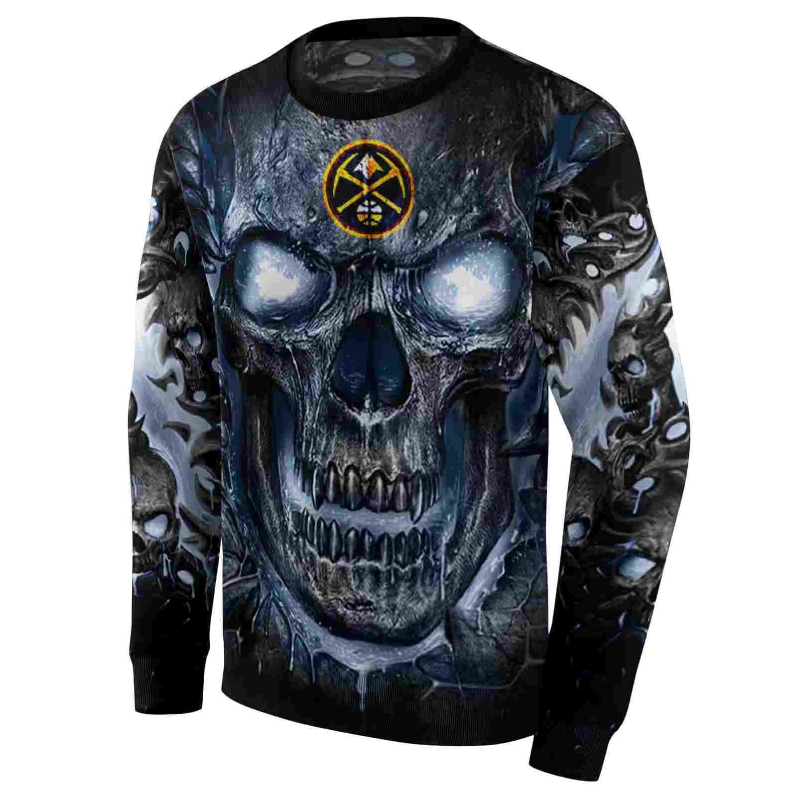 denver nuggets demonic skull blue black hoodie new arrival